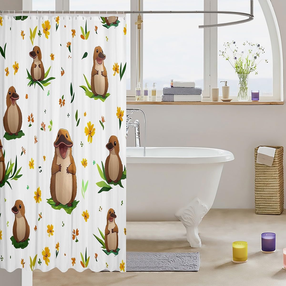 Adorable Platypus Shower Curtain Set