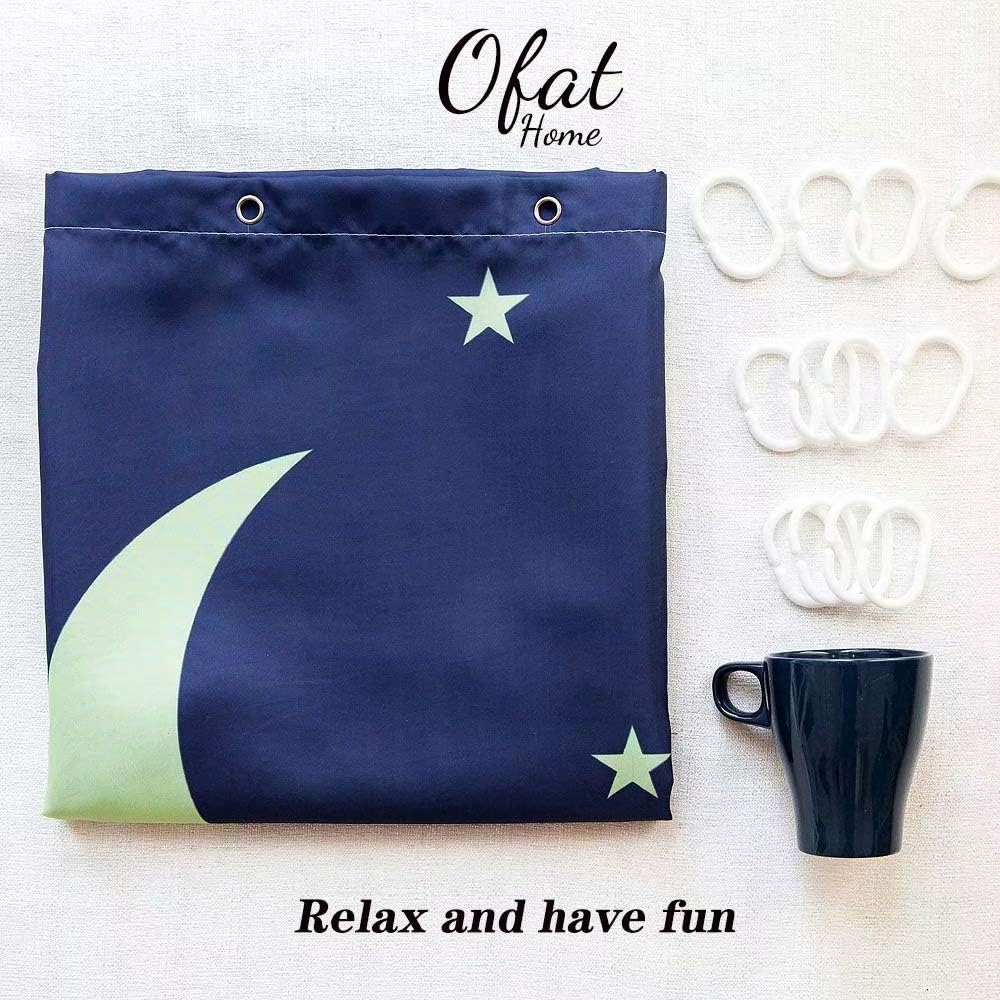 Ofat Home Green Mountain Forest Kids Shower Curtain Set