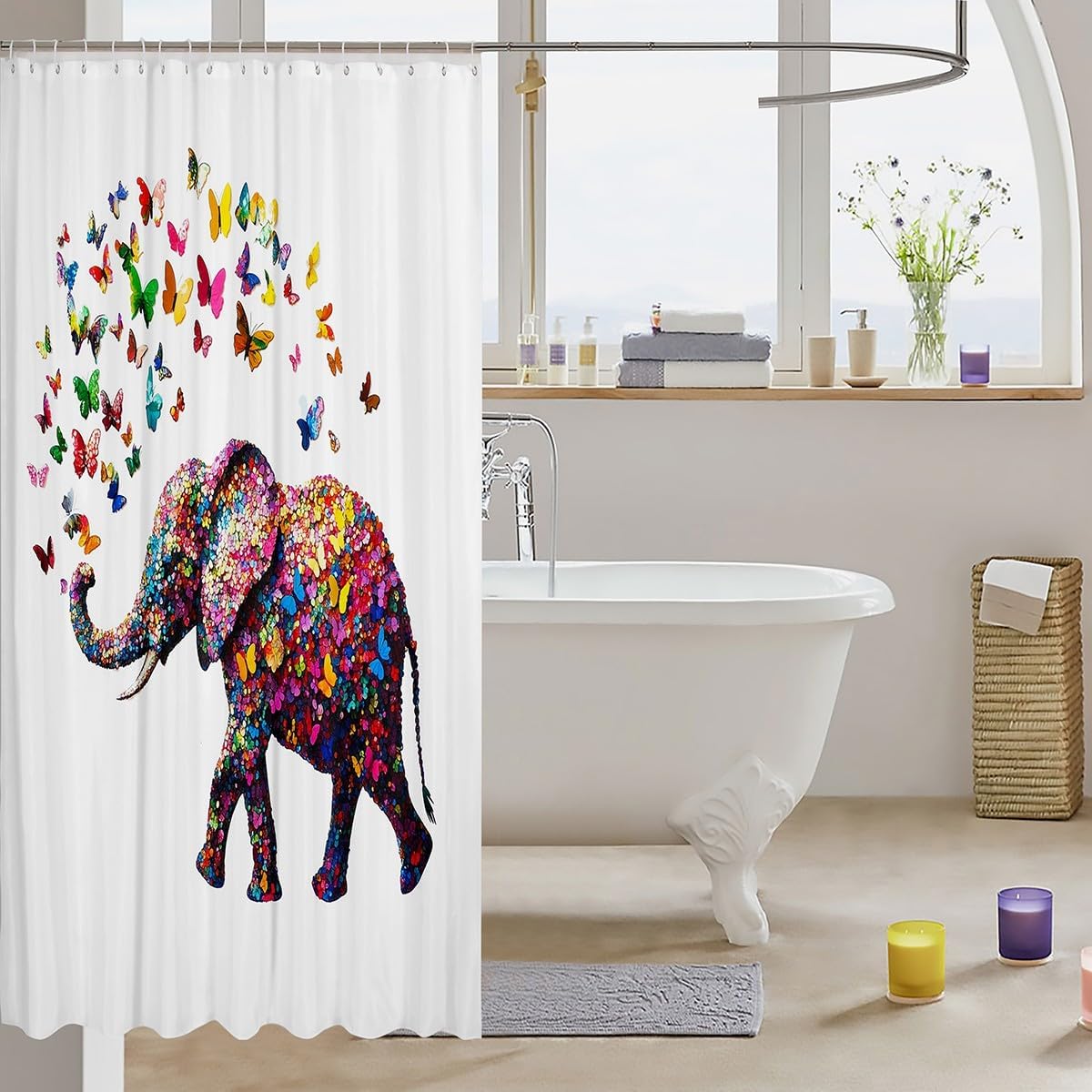 E Kenneth Elephant Bath Curtain Set
