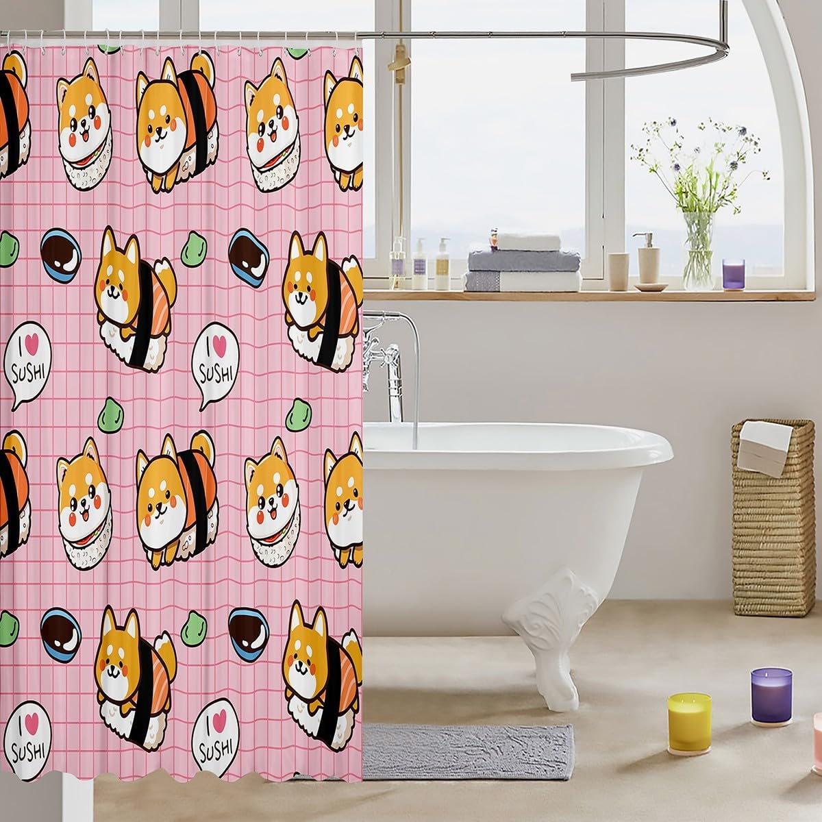 Feelyou Sushi Dog Bath Curtain