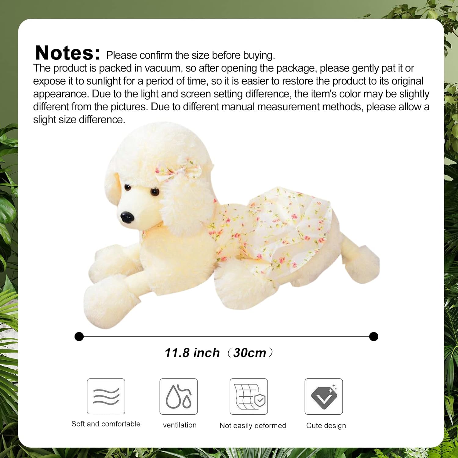White Poodle Plush Toy for Kids