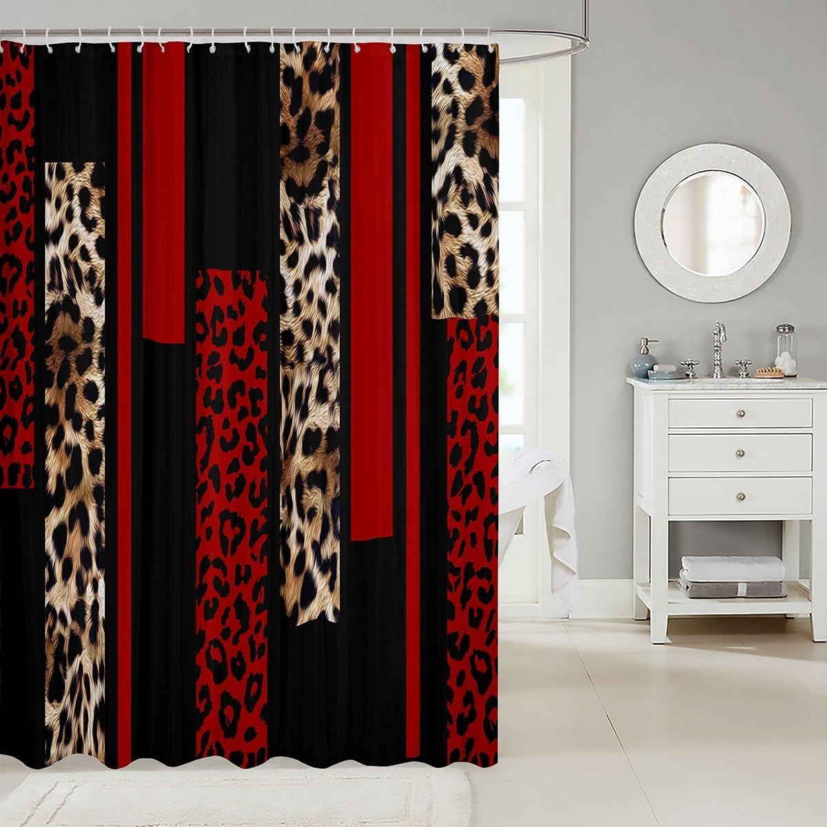 Manfei Leopard Print Shower Curtains