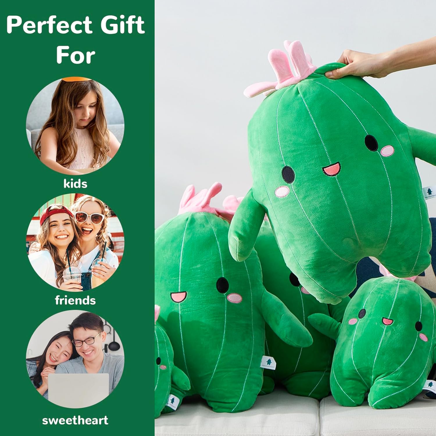 Cuddly Big Soft Cactus Plush Pillow and Blanket Set