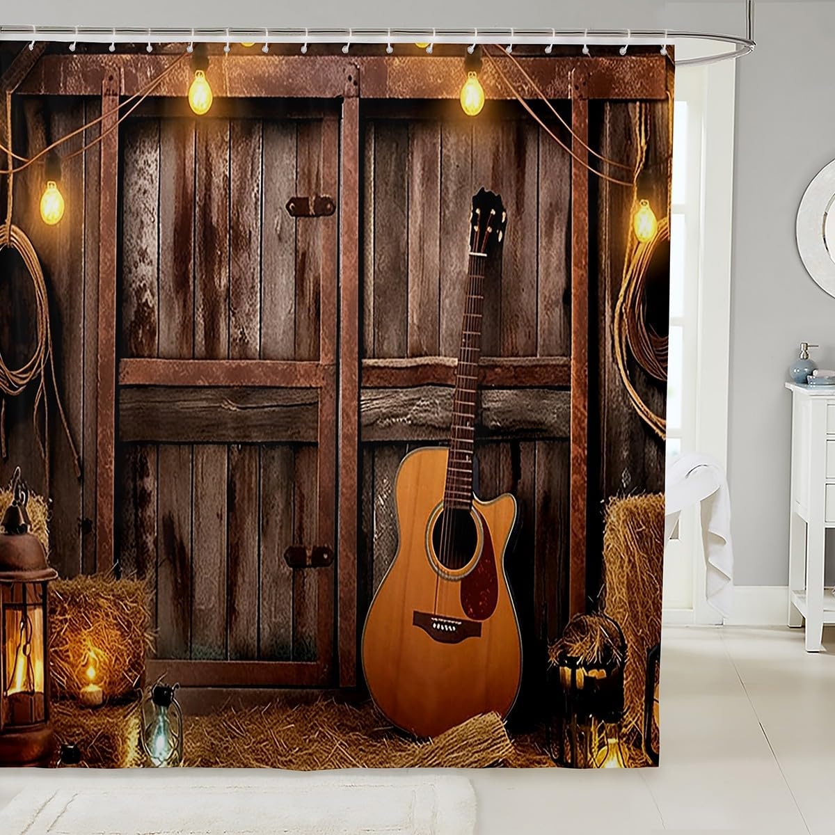 Feelyou Western Rustic Barn 72 L x 72 W Shower Curtain Set