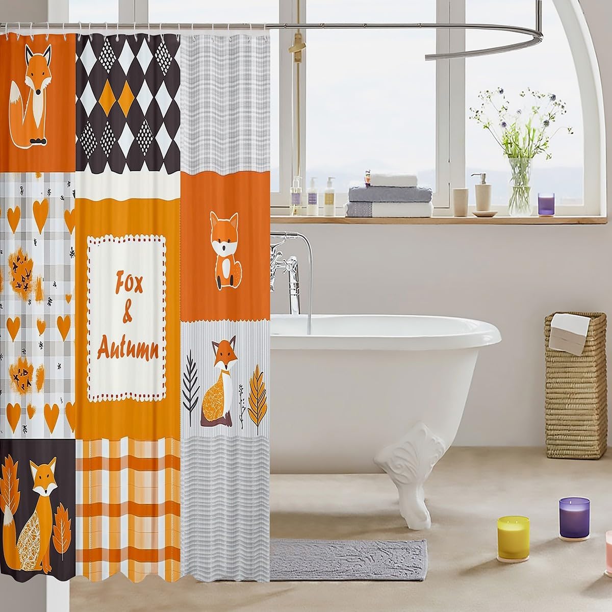 Feelyou Fox 72x72 shower curtain set Perfect for Boys Girls Teens Kids