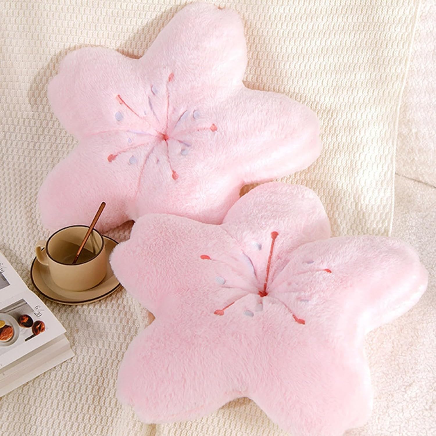 Cherry Blossom Plush Pillow - Kawaii Design