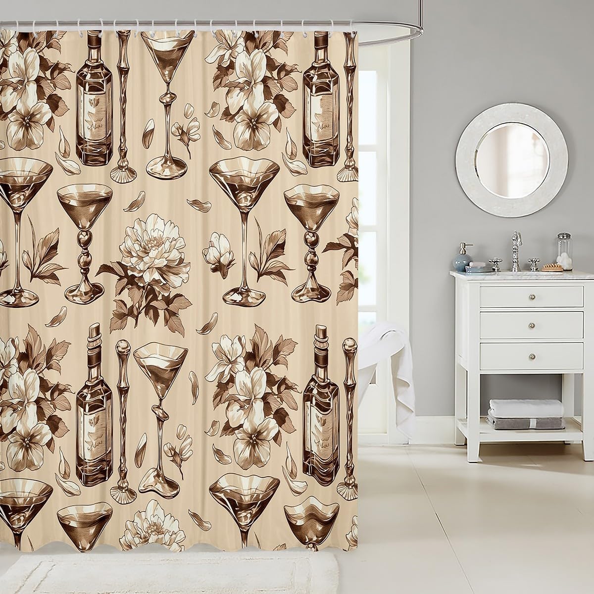 Feelyou Kids Western Wine Beer Bath Curtain Set