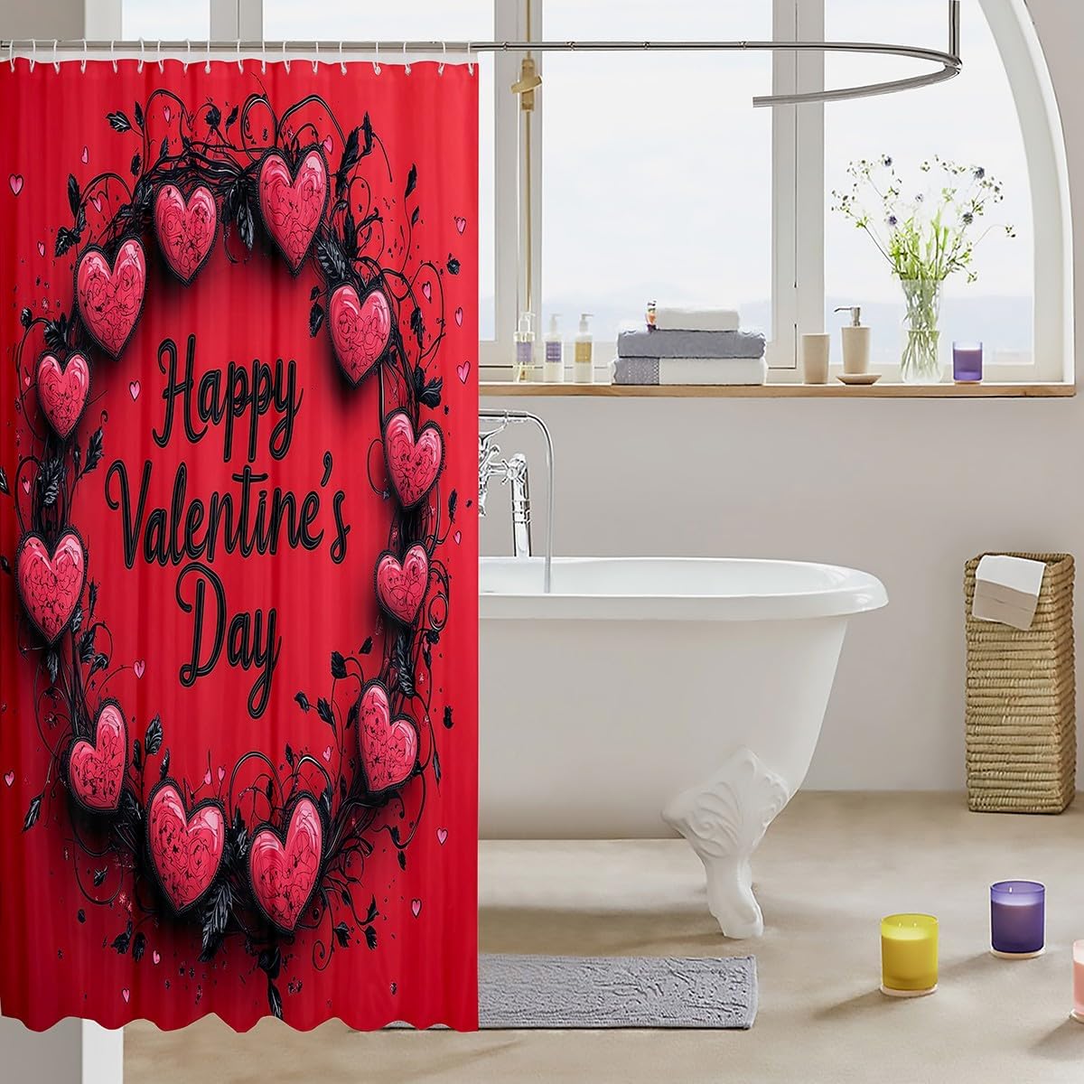 Day of Love Bath Curtain