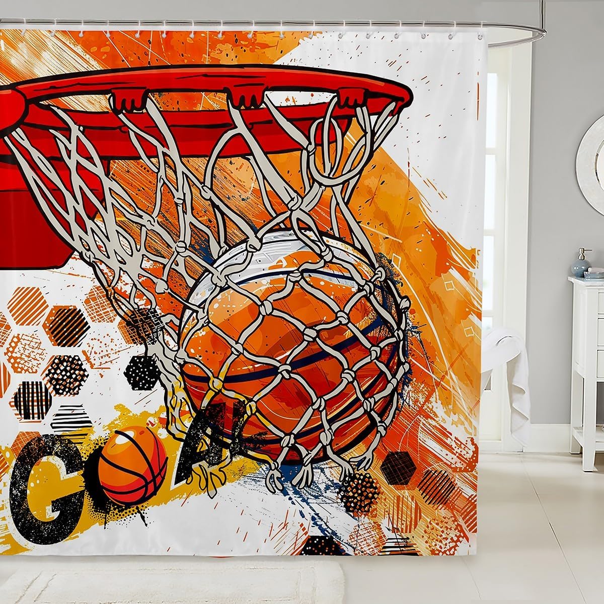 Feelyou Boys Basketball Shower Curtain