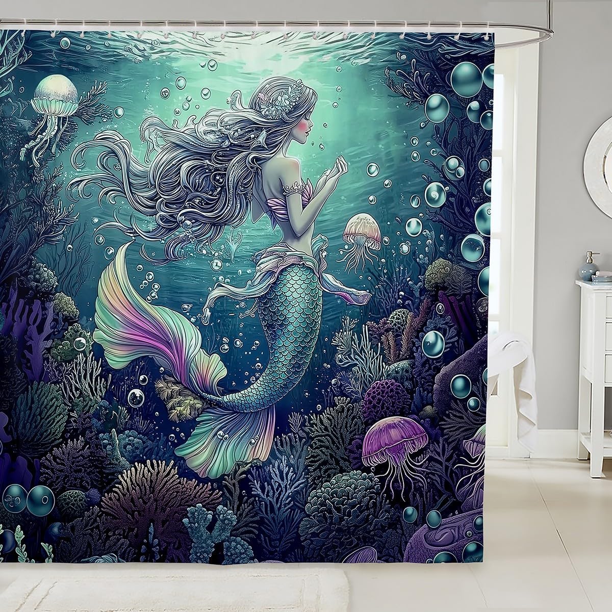 Mermaid Bath Curtain waterproof