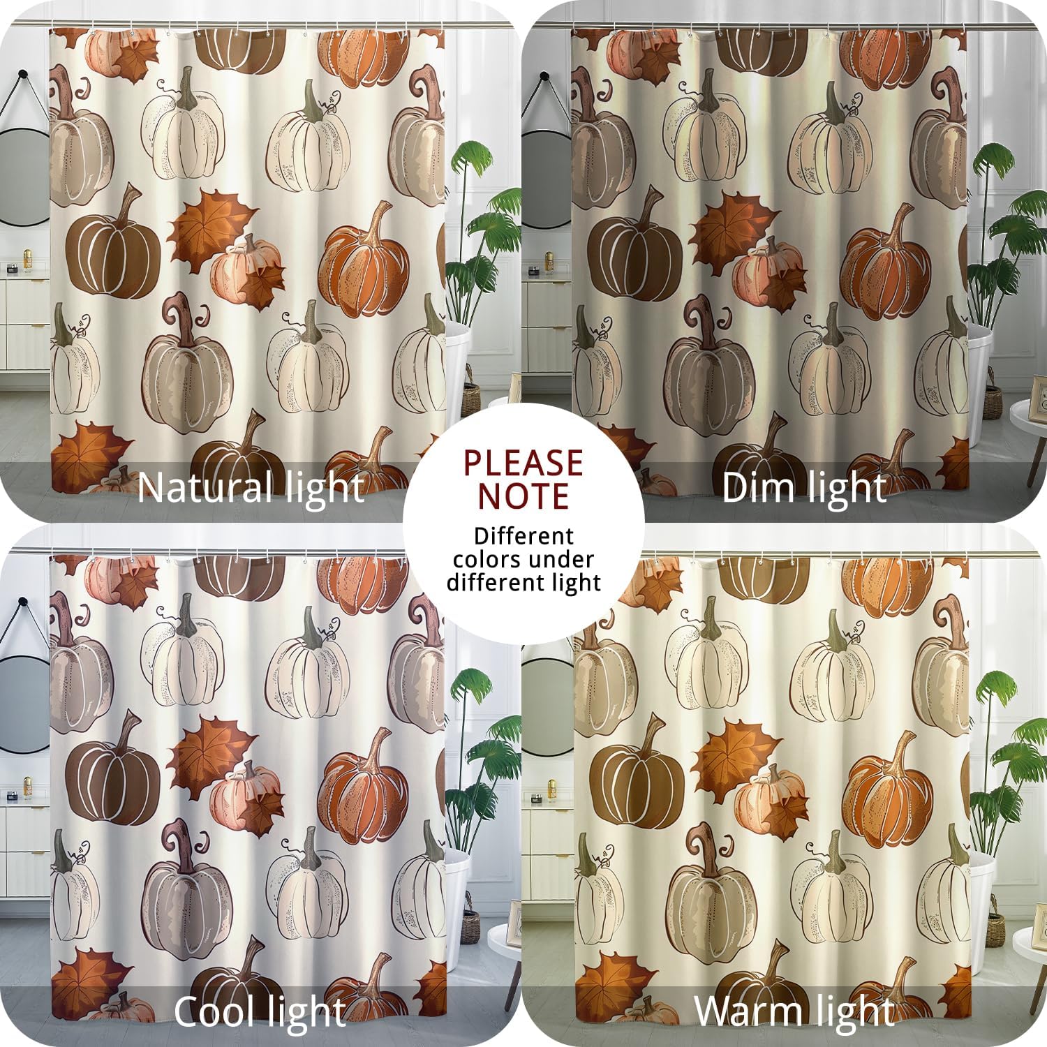 TPHIHPT Autumn Maple Leaves Pumpkins 62x72-inch Bath Set