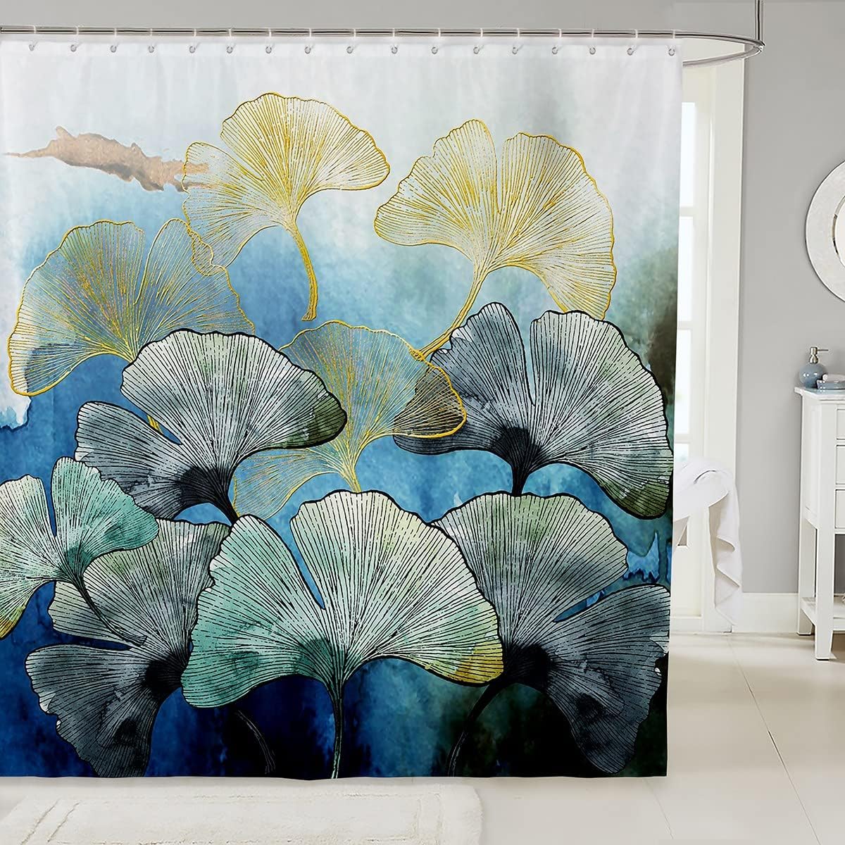 Ginkgo Leaf Kids Shower Curtains Water-Resistant mamas must-have