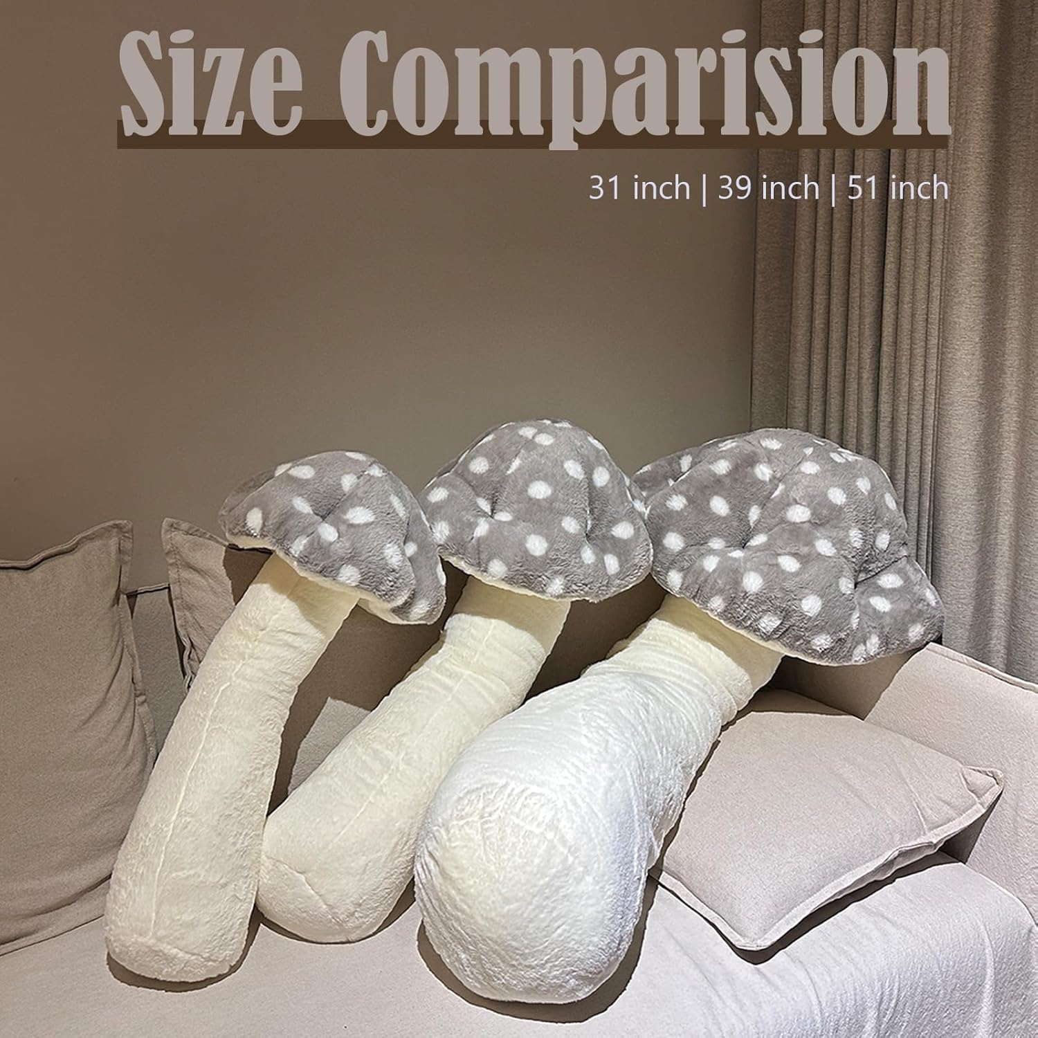 Hofun4U Mushroom Plush Pillow - 51 Inch - Cute for All Ages