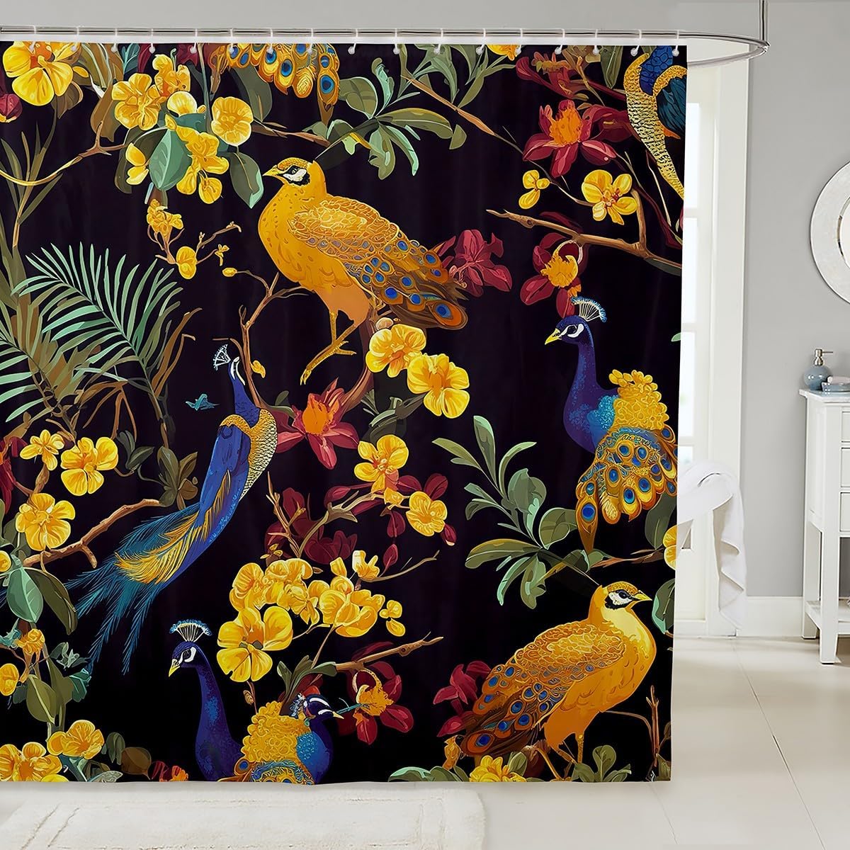 Feelyou Fresh floral shower curtain set for kids