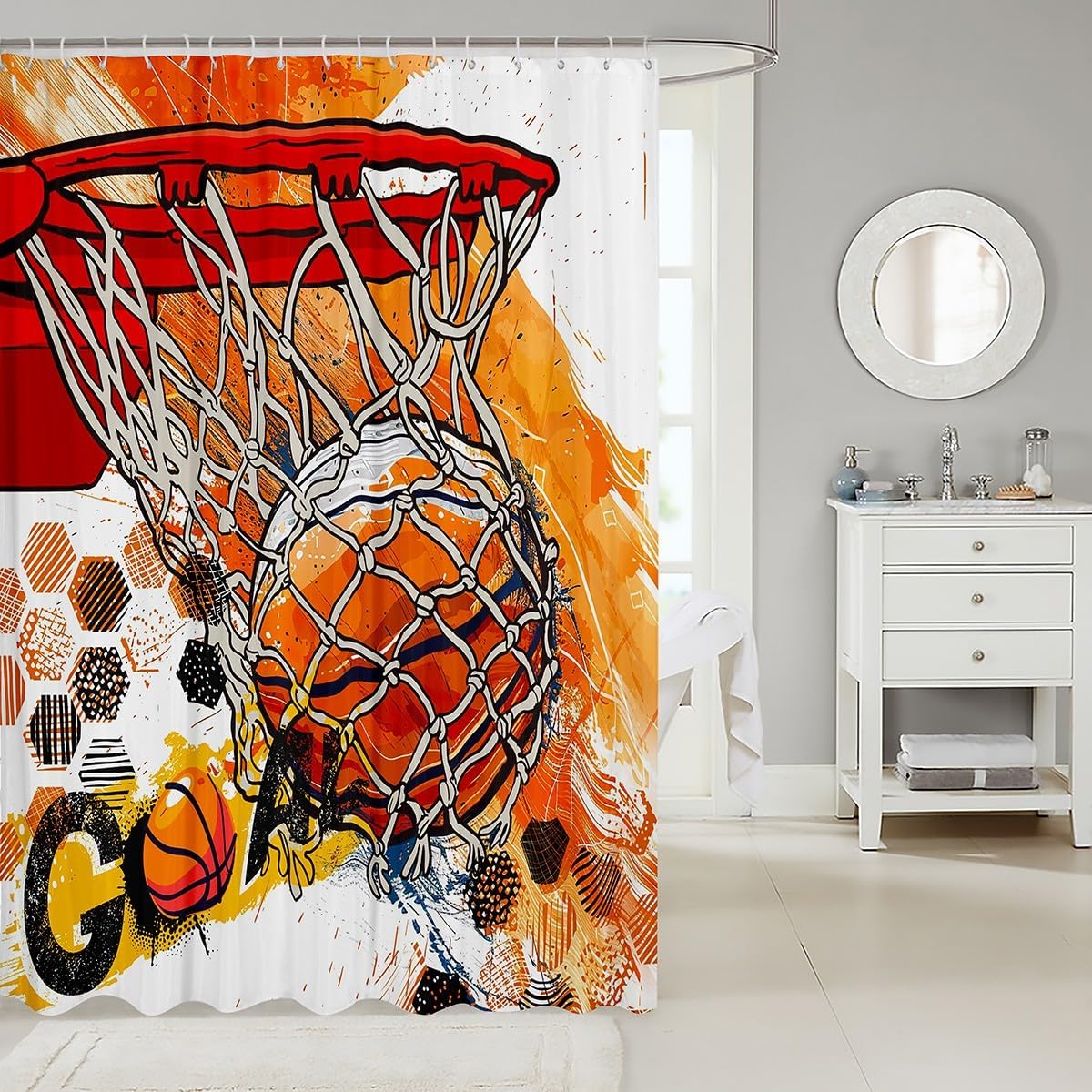 Feelyou Boys Basketball Shower Curtain