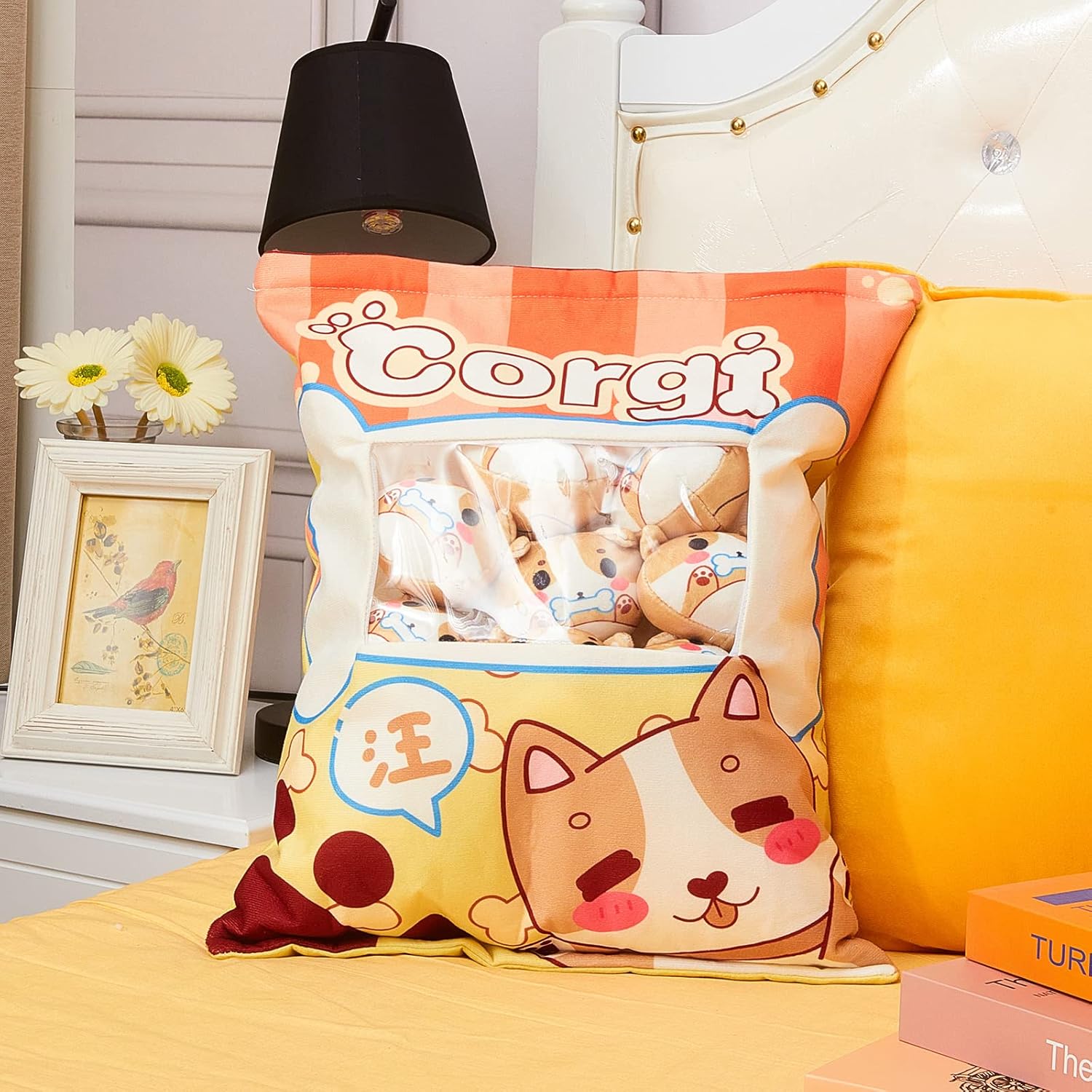 Corgi Plush Pillow d handling