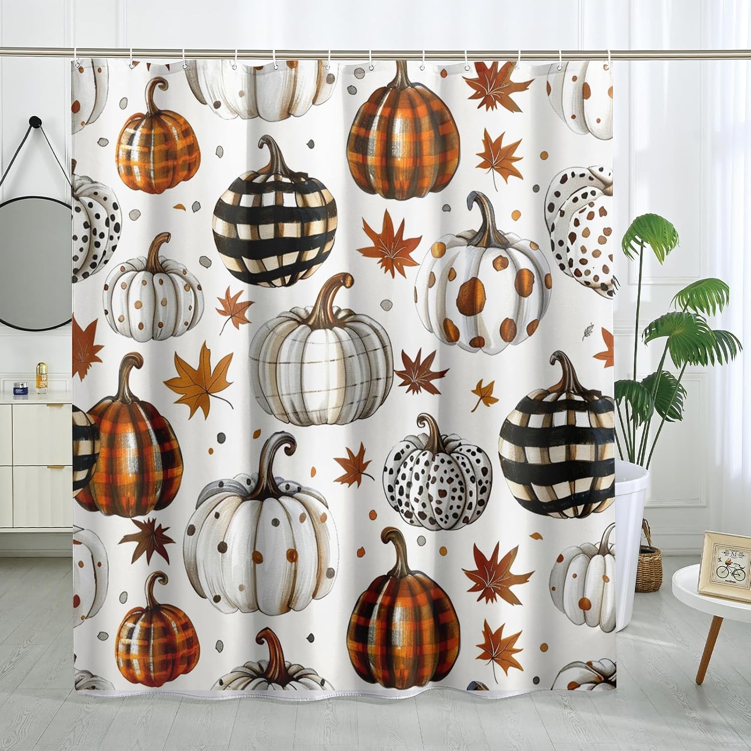 TPHIHPT FALL PUMPKIN SHOWER CURTAIN 72x78