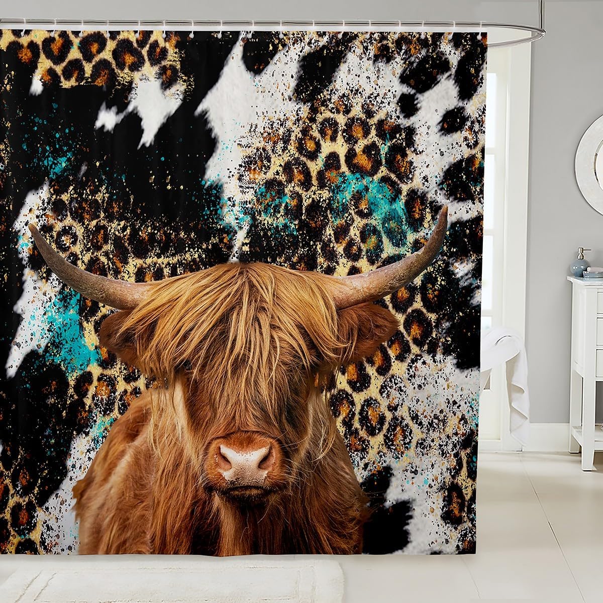 Manfei Highland Cattle Kids Shower Curtains