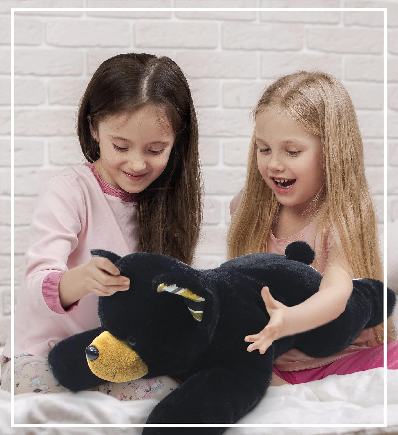 DolliBu Plush Black Bear Block Pillow