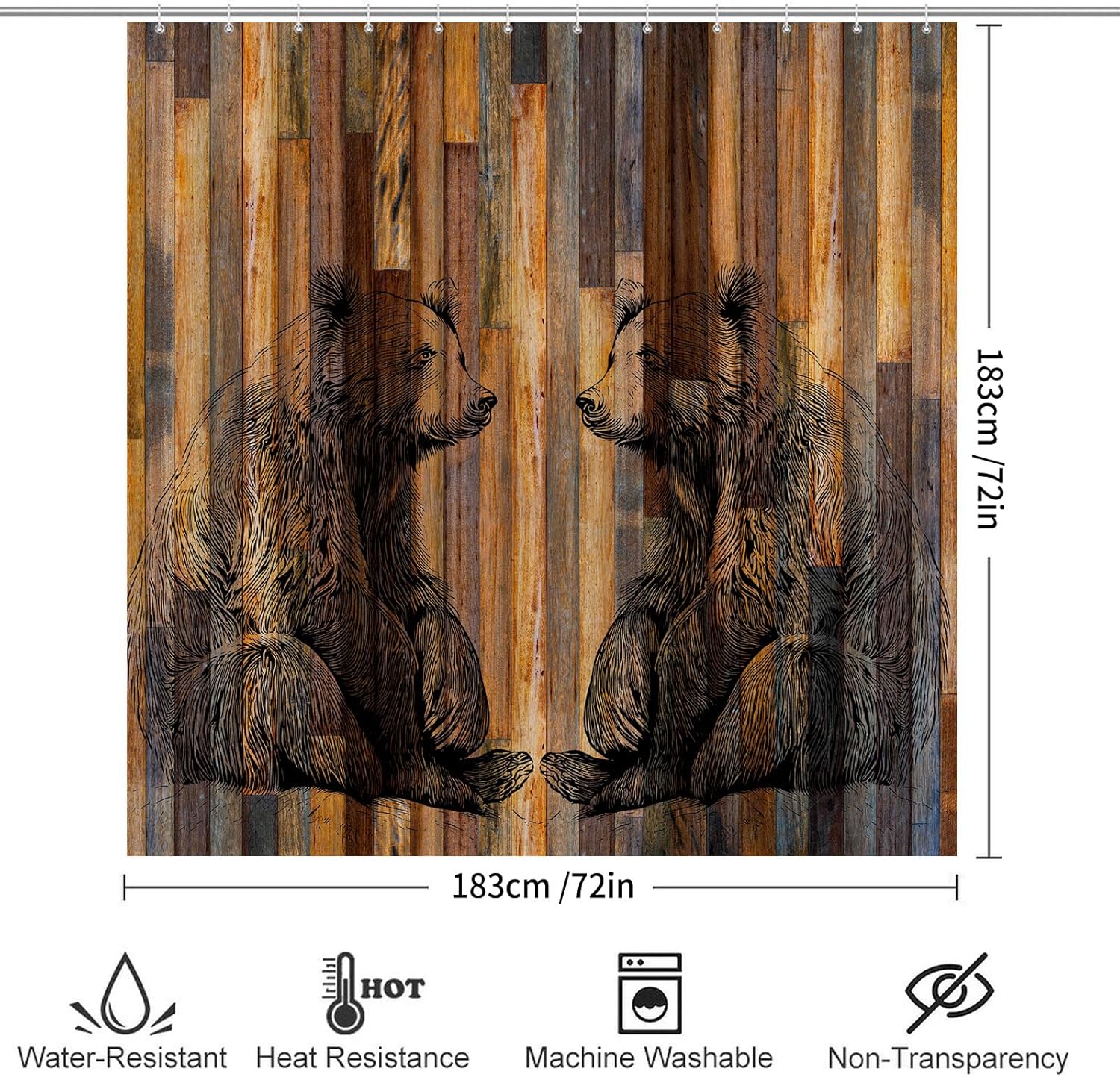 72x72 inch Boys Bear Bathroom Set with Rugs Mat More