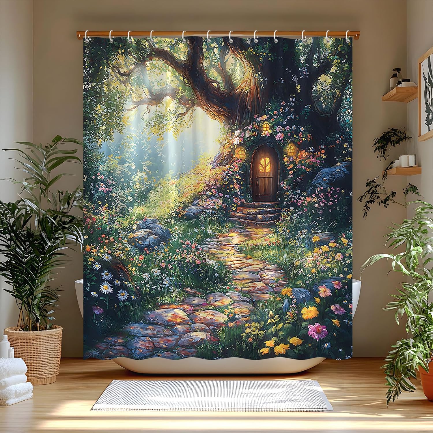 Fairy Forest Enchanted Shower Curtain Set 70x70