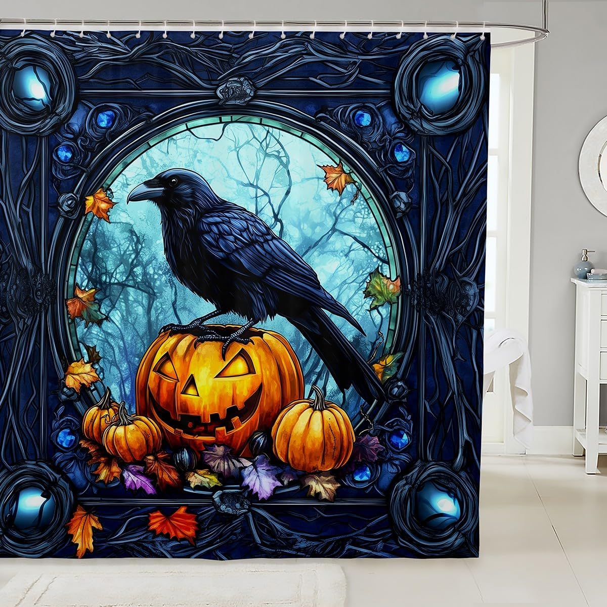 Crow Kids Halloween Shower Curtains - Happy Fall Practical Stylish