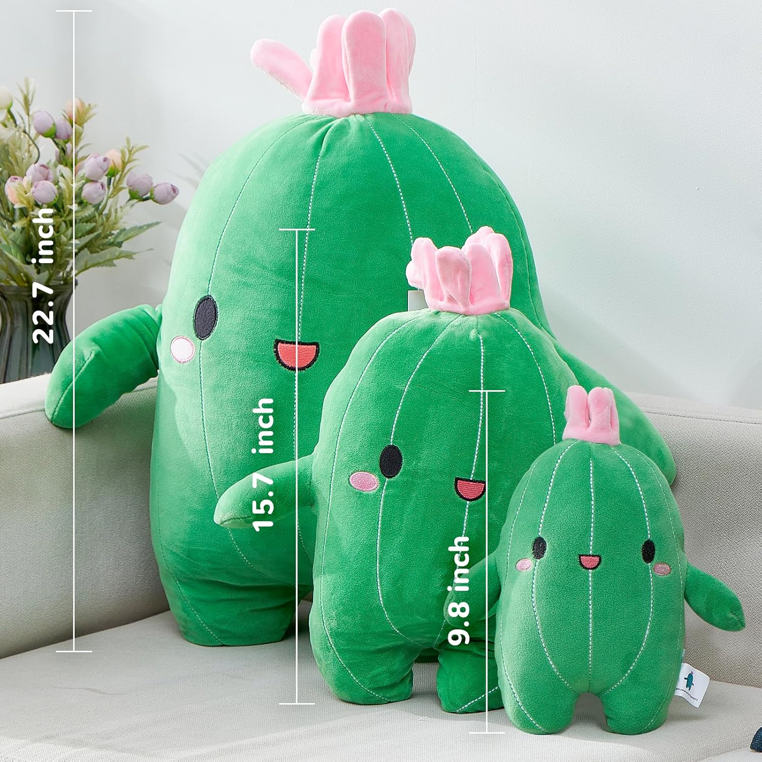 Cuddly Big Soft Cactus Plush Pillow and Blanket Set