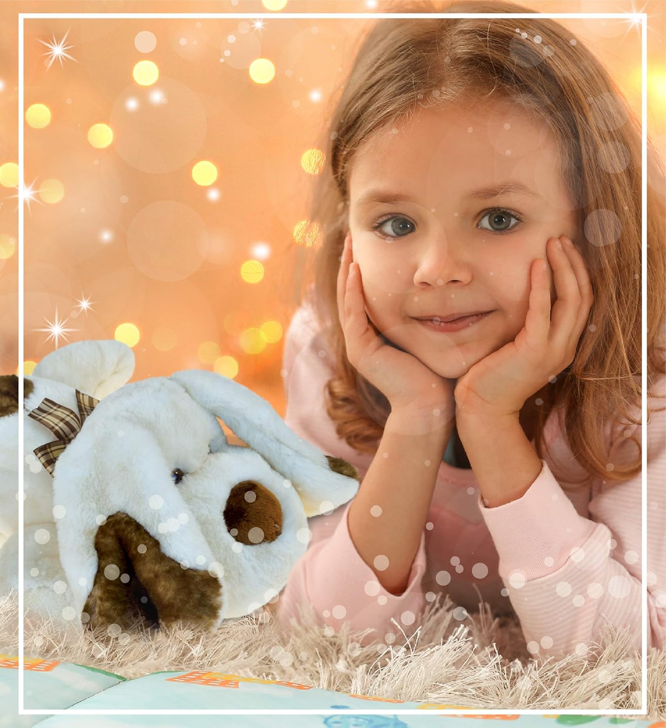 DolliBu Plush Dog Bed Soft Huggable Laid-back Educational