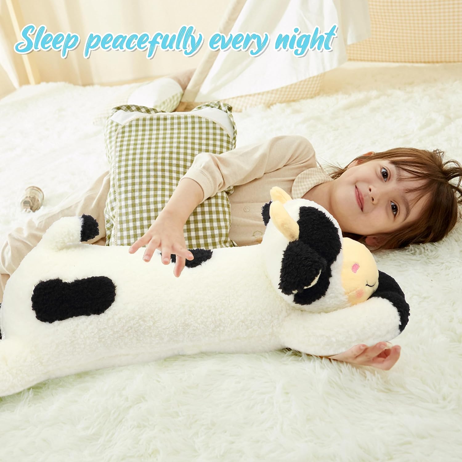 Big Cuddly Cow Pillow for Kids Adults