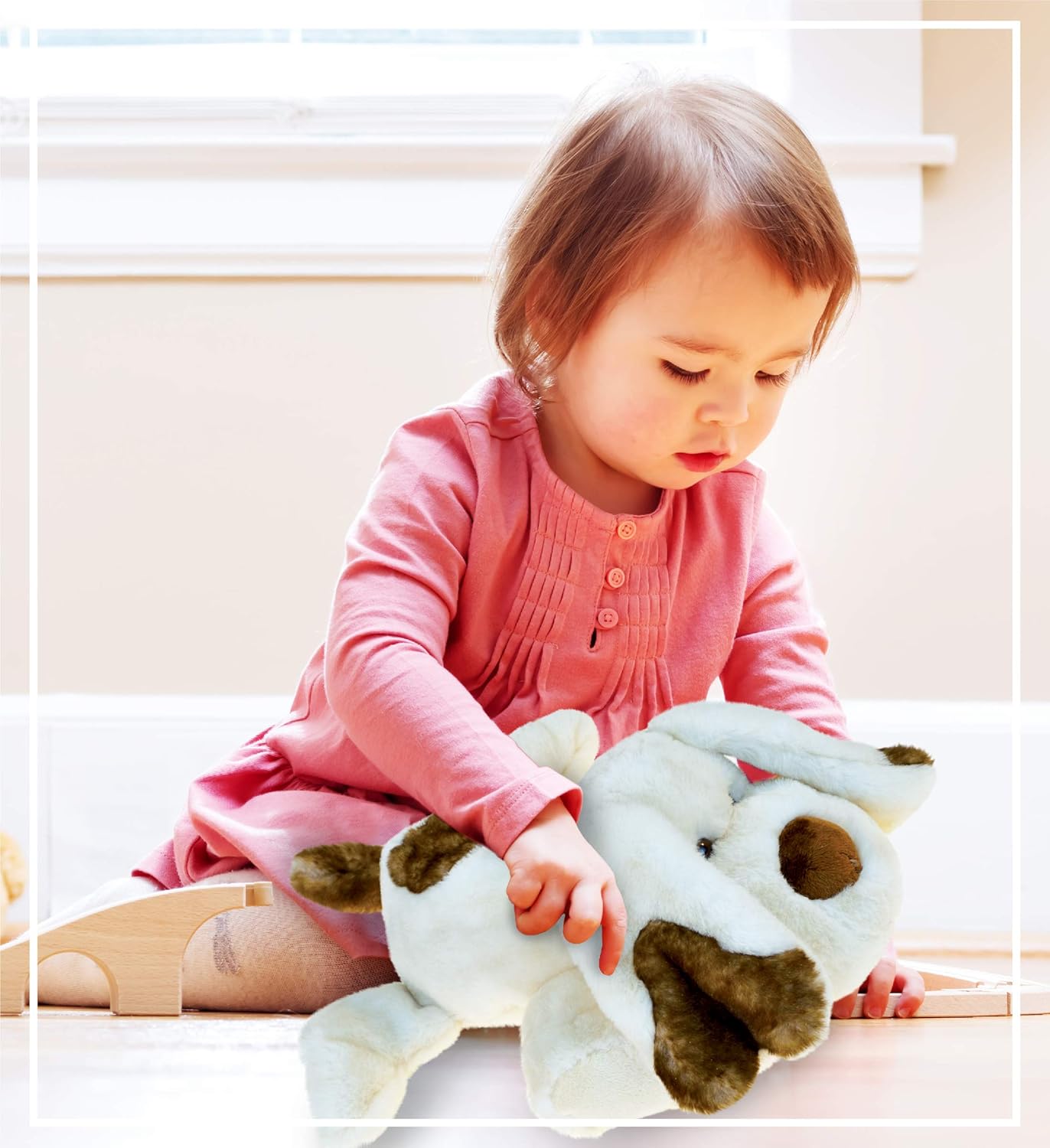DolliBu Plush Dog Bed Soft Huggable Laid-back Educational