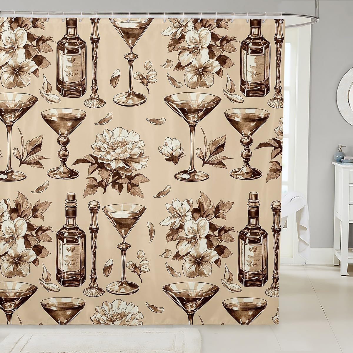Feelyou Kids Western Wine Beer Bath Curtain Set