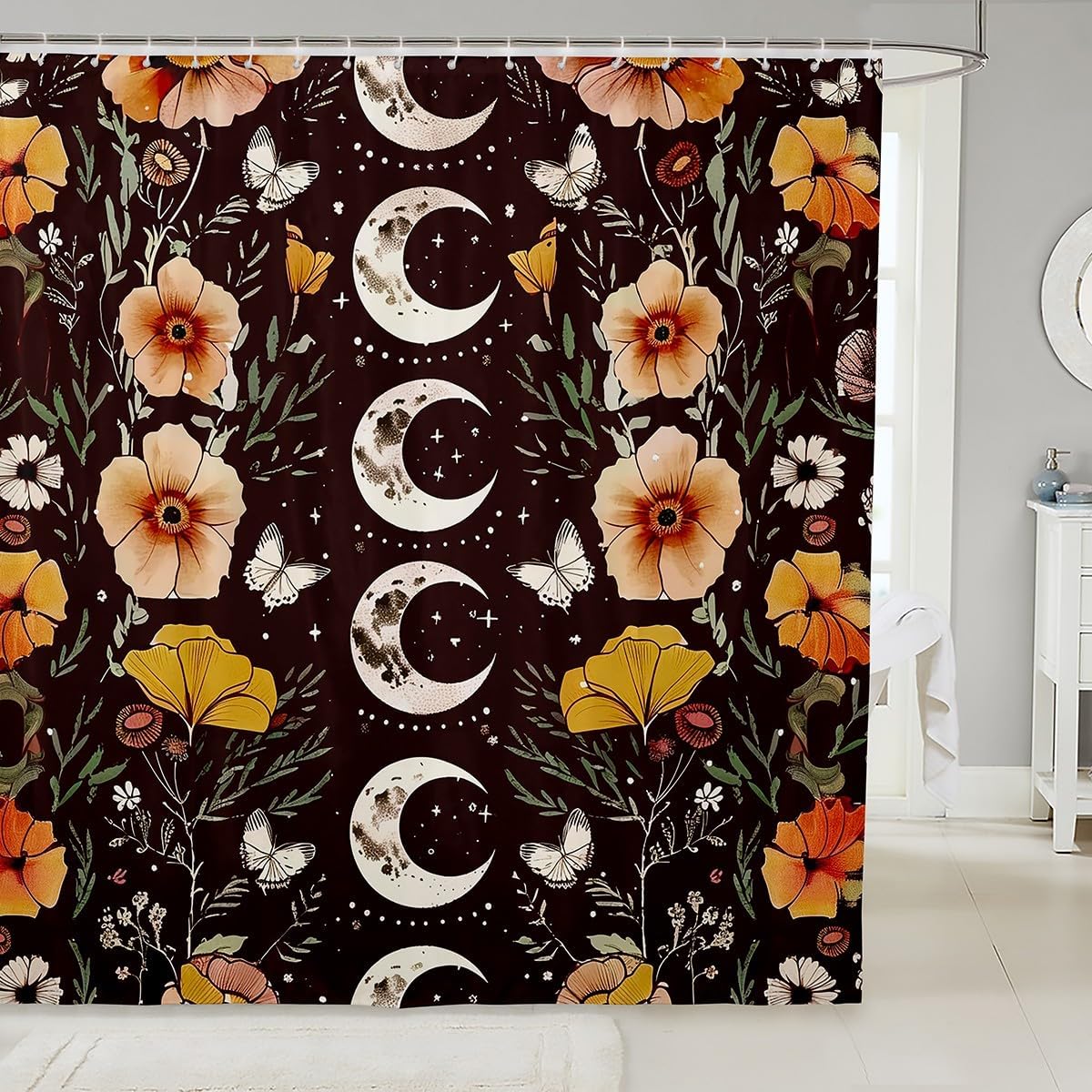 jealouslovelies Butterfly Bath Curtain for Kids Waterproof Unique Design
