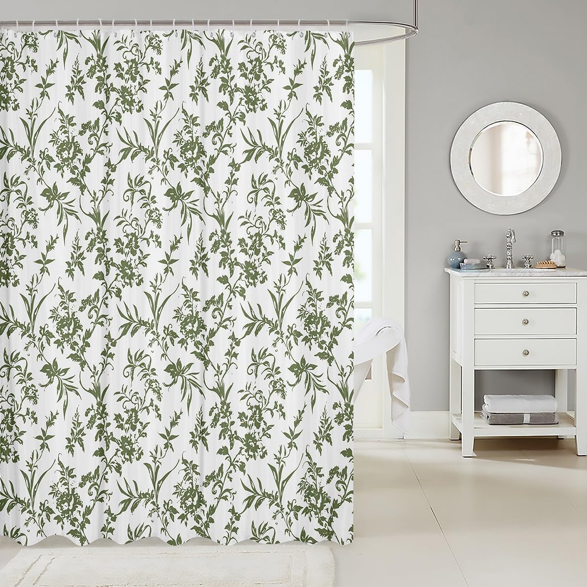 Feelyou Floral Pattern Bath Curtain Set for Kids