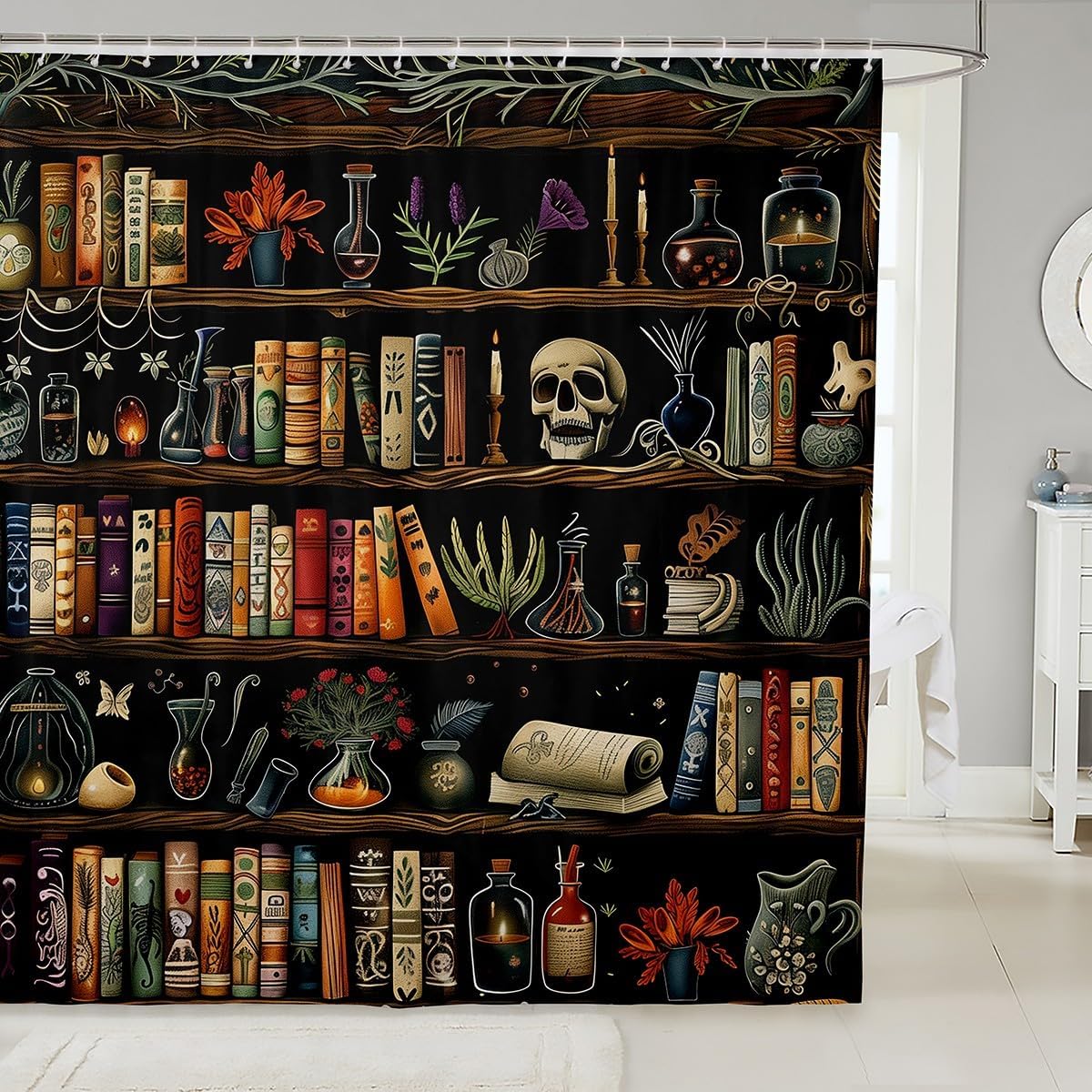 Halloween Retro Bath Curtain