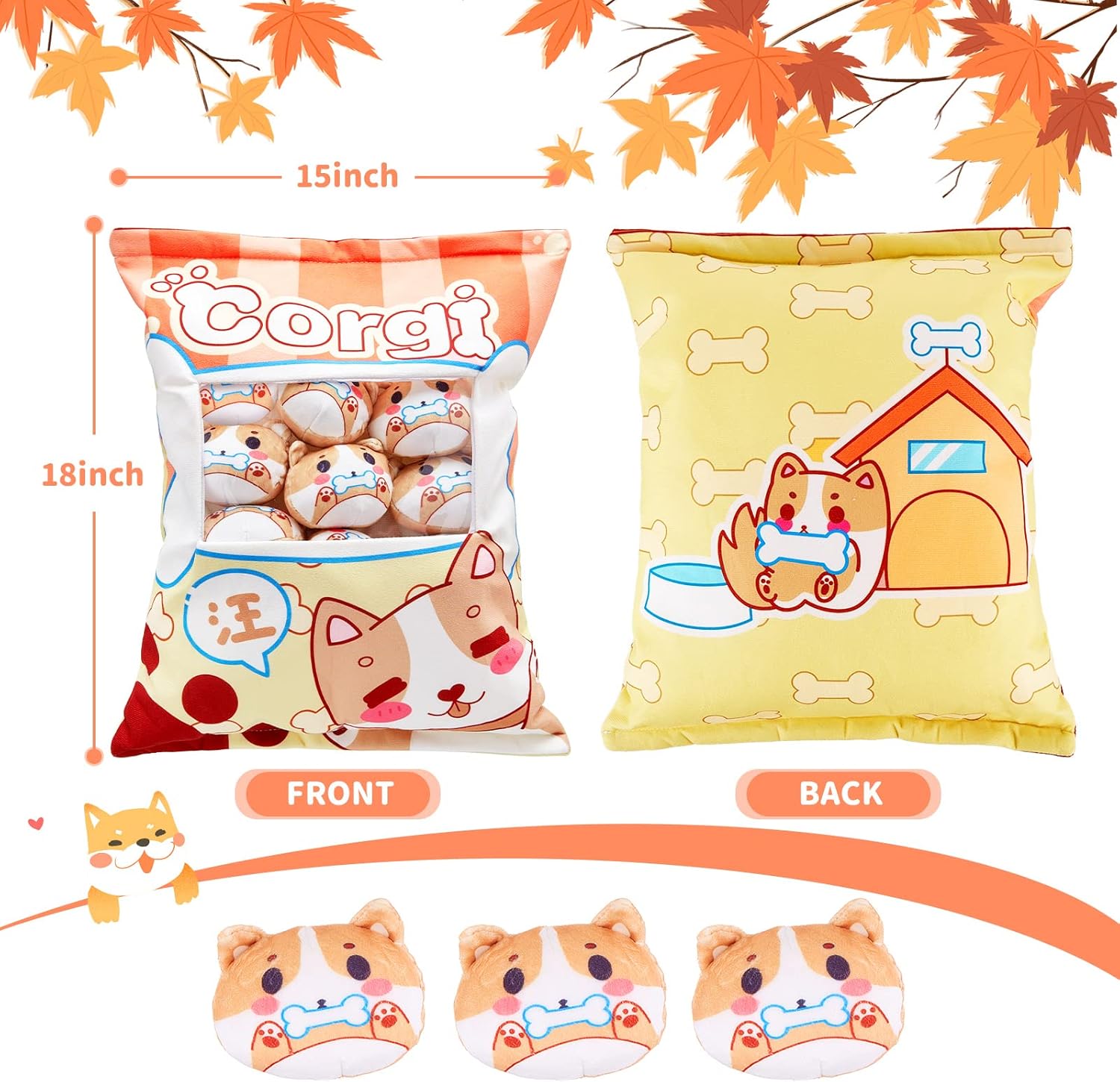 Corgi Plush Pillow d handling