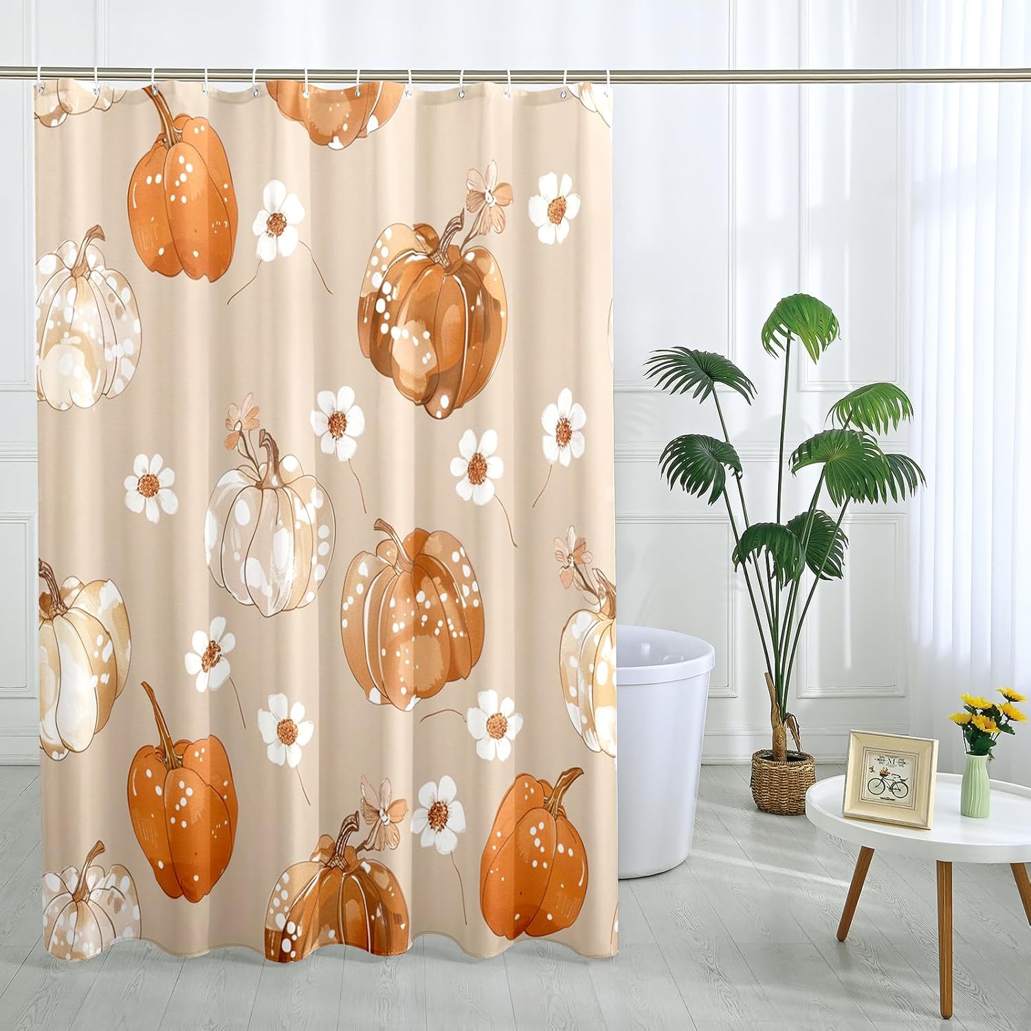 GDHBLING - Autumn Pumpkins 72x78 inch Shower Curtain Set