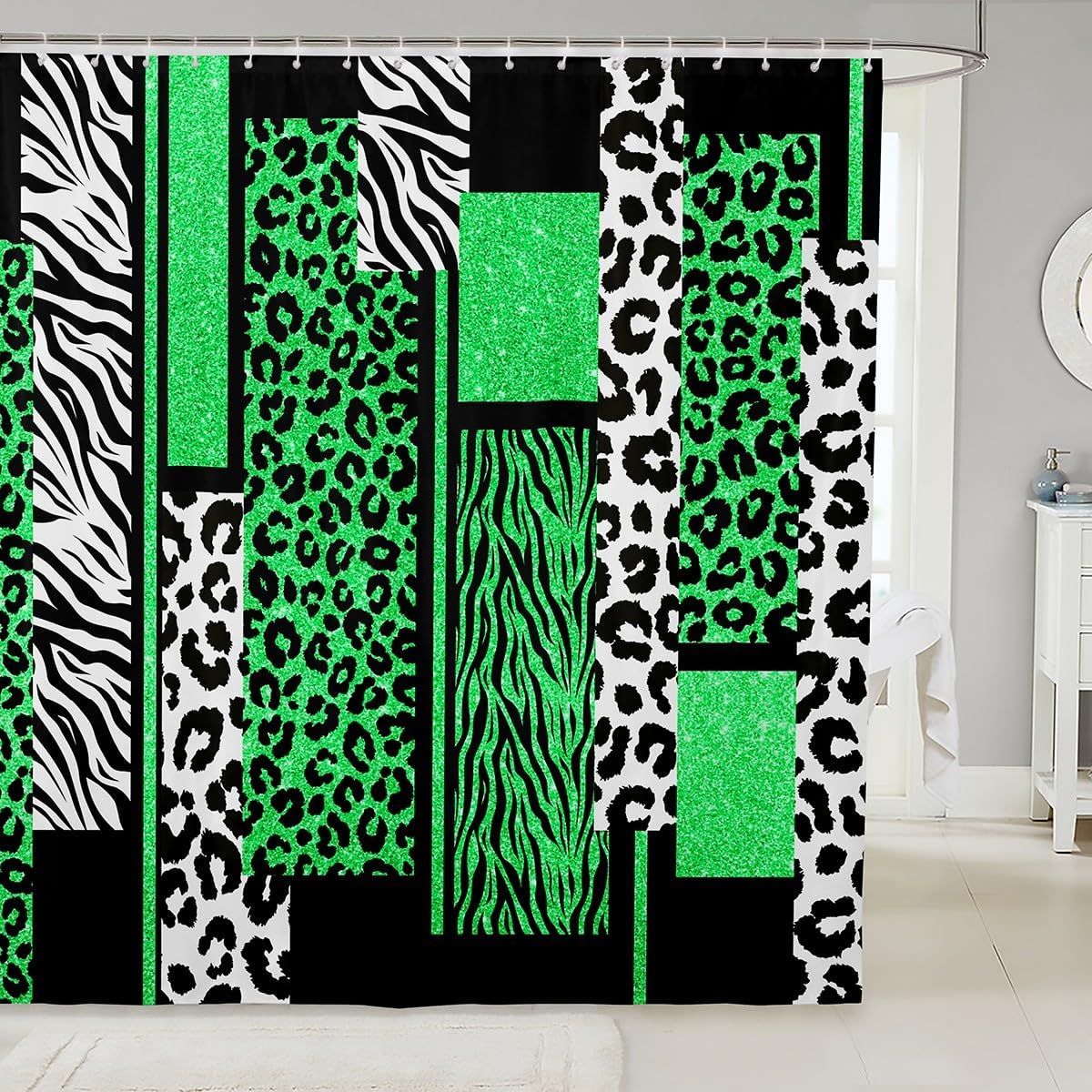 Feelyou Leopard Animal Print shower curtain set for kids