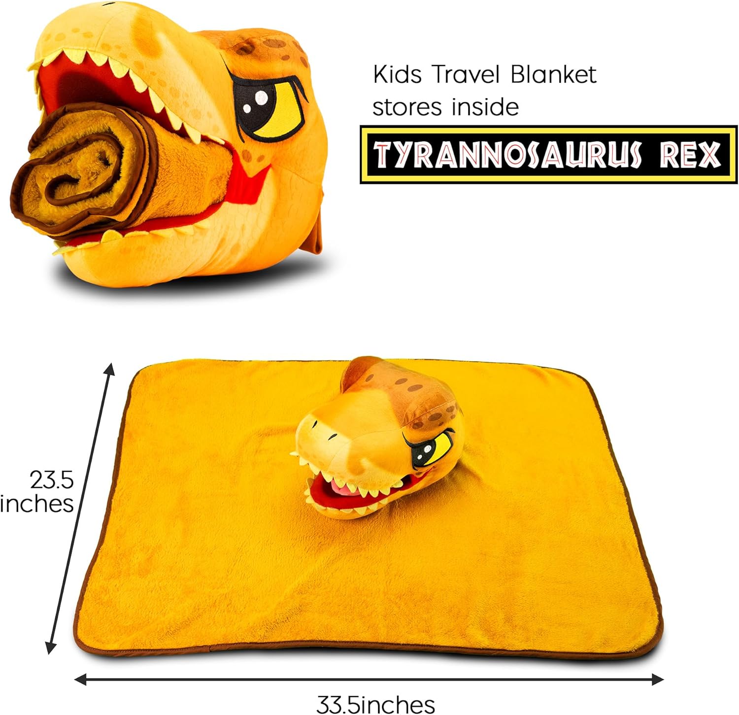 Jurassic World Dino Head Armrest Buddy Stuffed Plush Traveling Toy