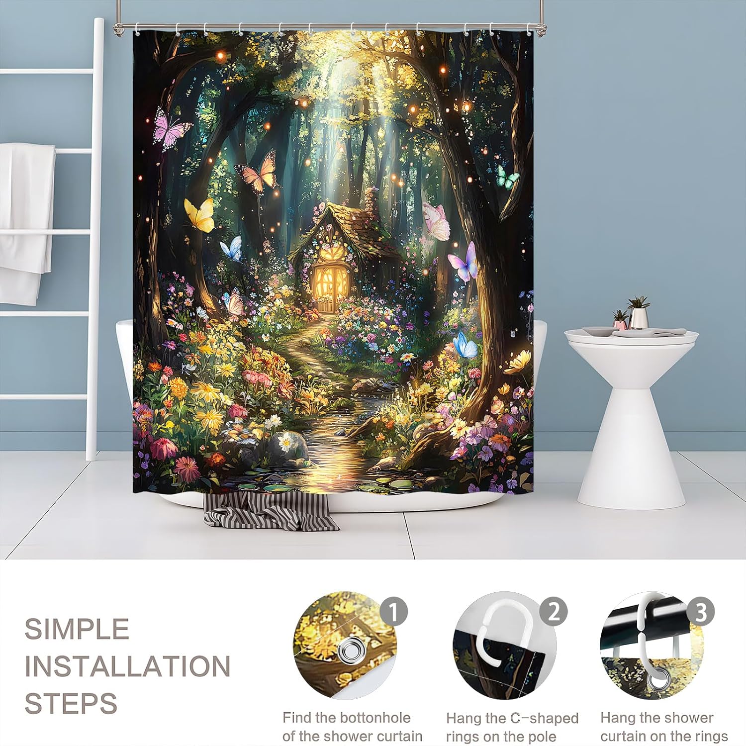 Fairy World shower curtain set
