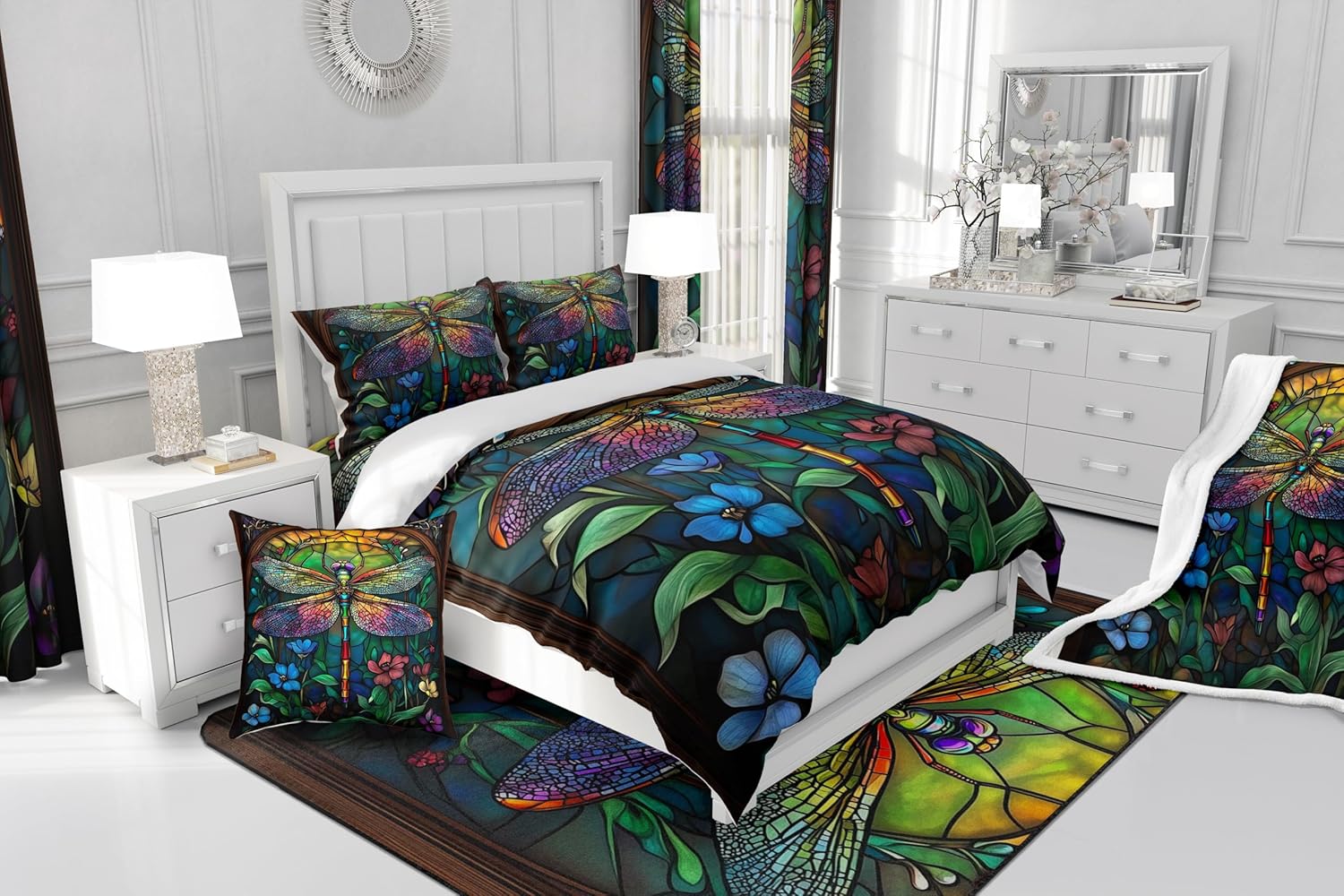 Feelyou Dragonfly Nature Flying Animal 72x72 inches Fresh Fun for Boys Kids