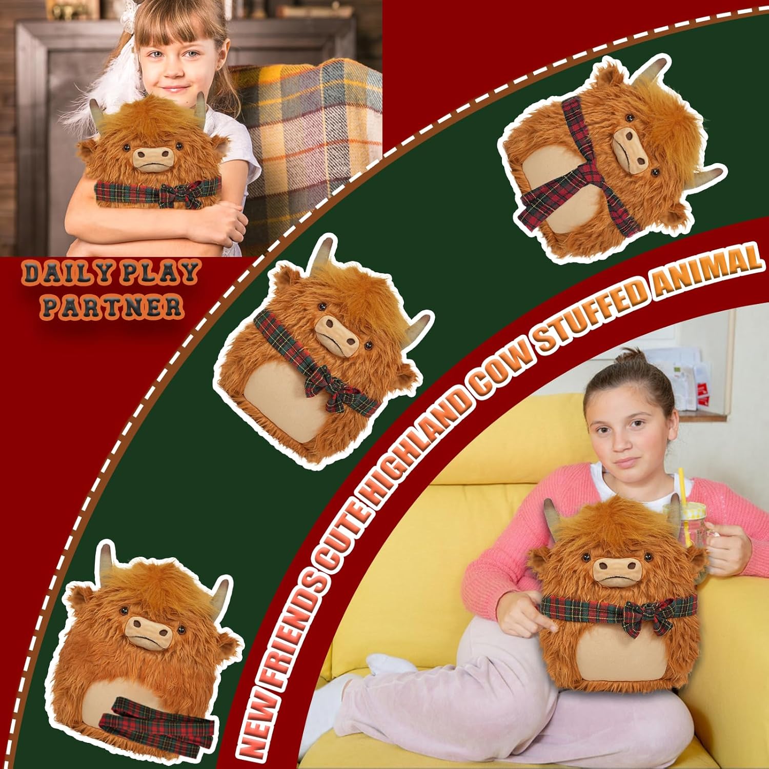 Highland Cow Stuffed Animal 114 Inch Brown
