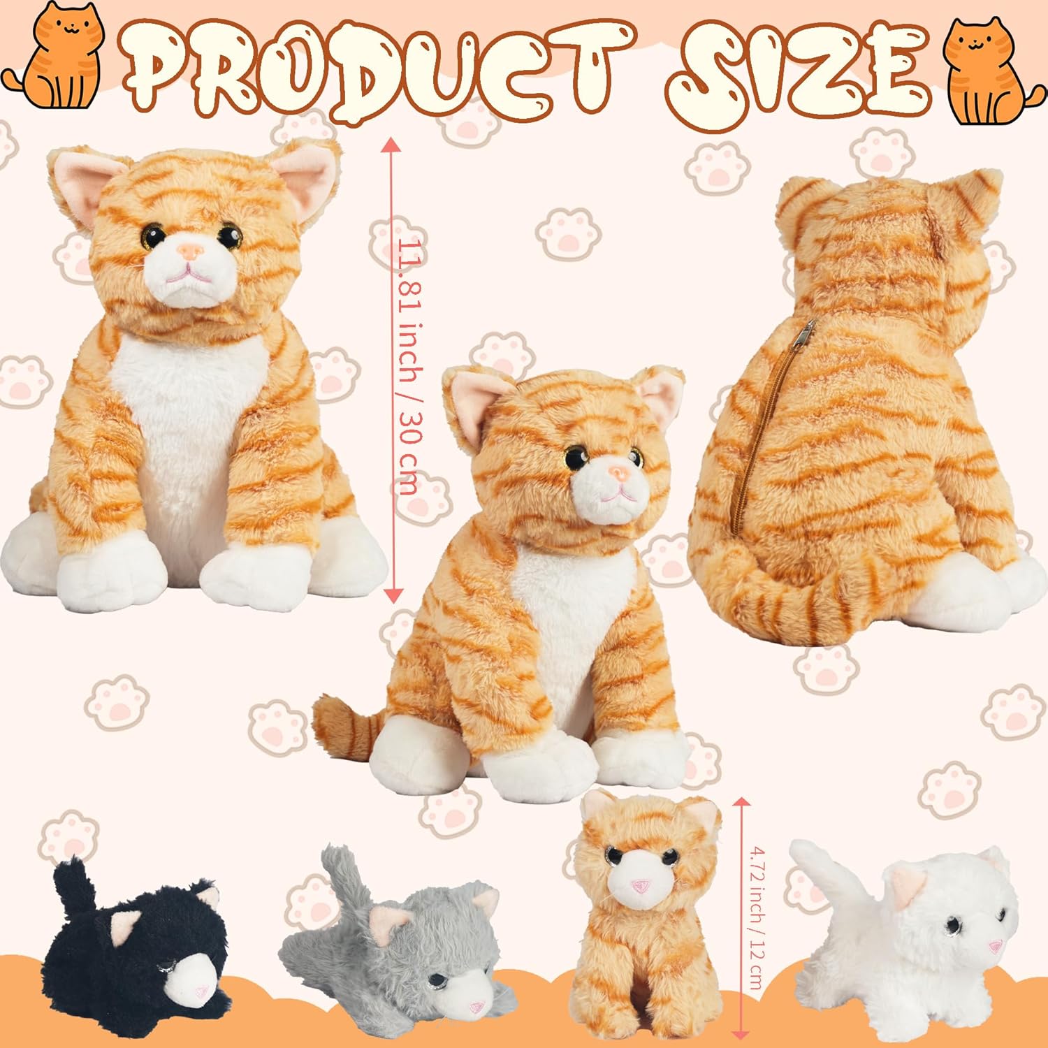 Stuffed Cat with Surprise Kittens
