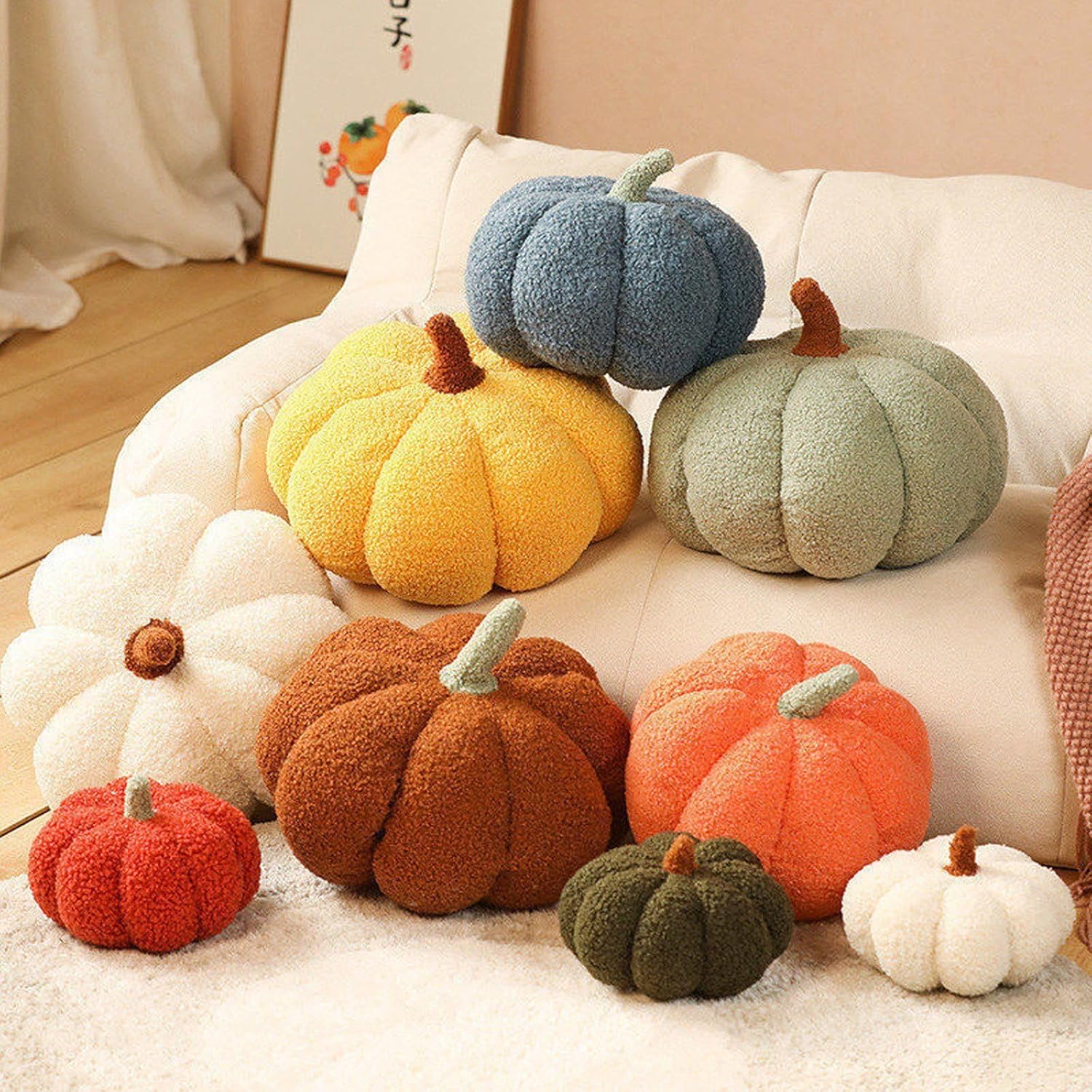 Kelud Halloween Plush Pumpkin Throw Pillow