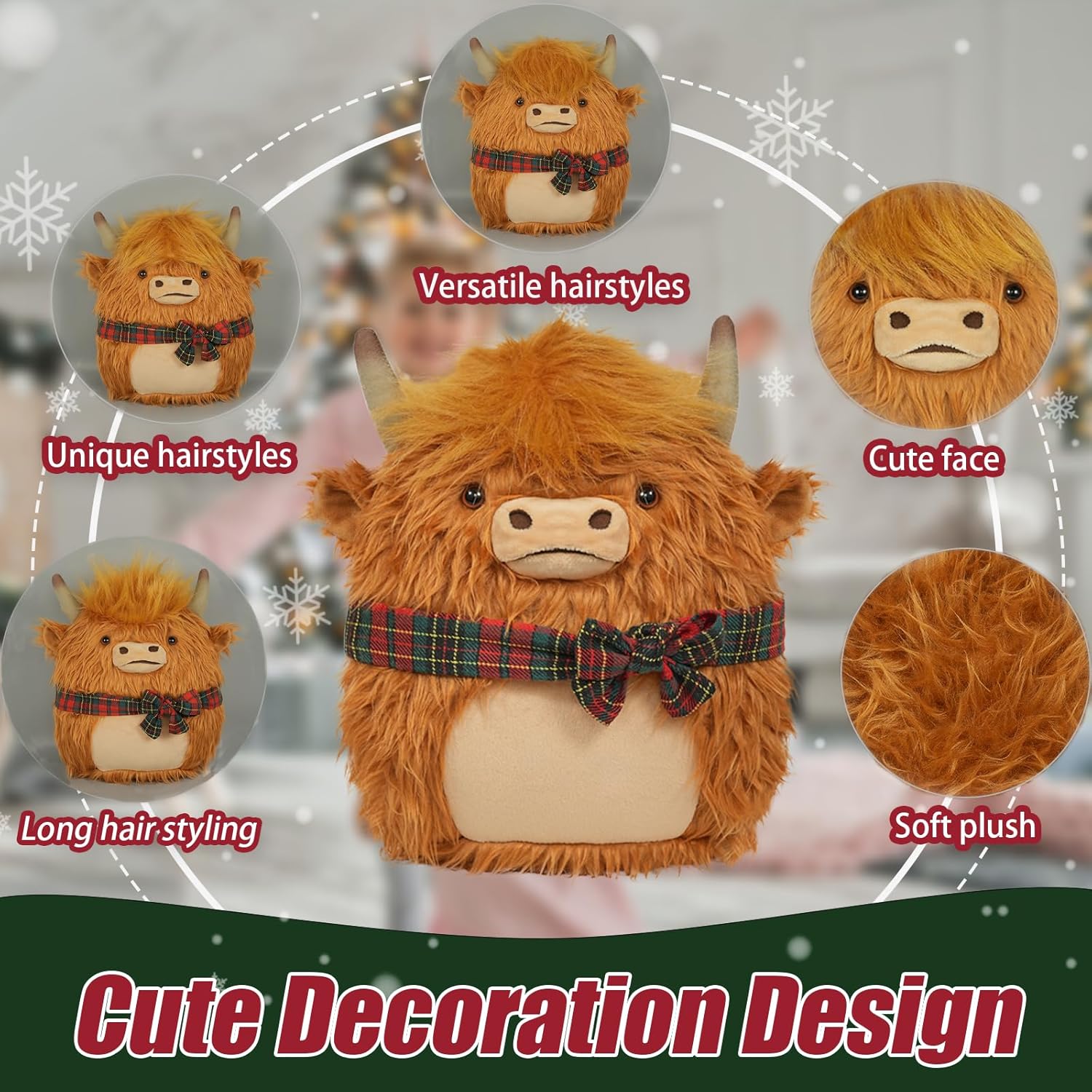 Highland Cow Stuffed Animal 114 Inch Brown