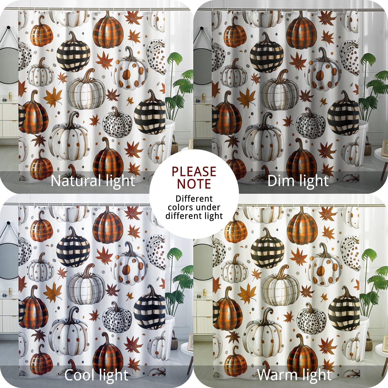 TPHIHPT FALL PUMPKIN SHOWER CURTAIN 72x78