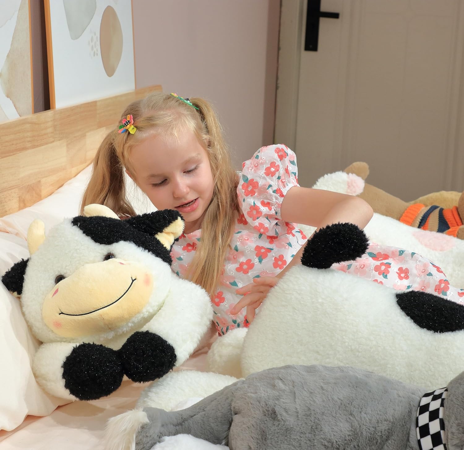 Big Cuddly Cow Pillow for Kids Adults