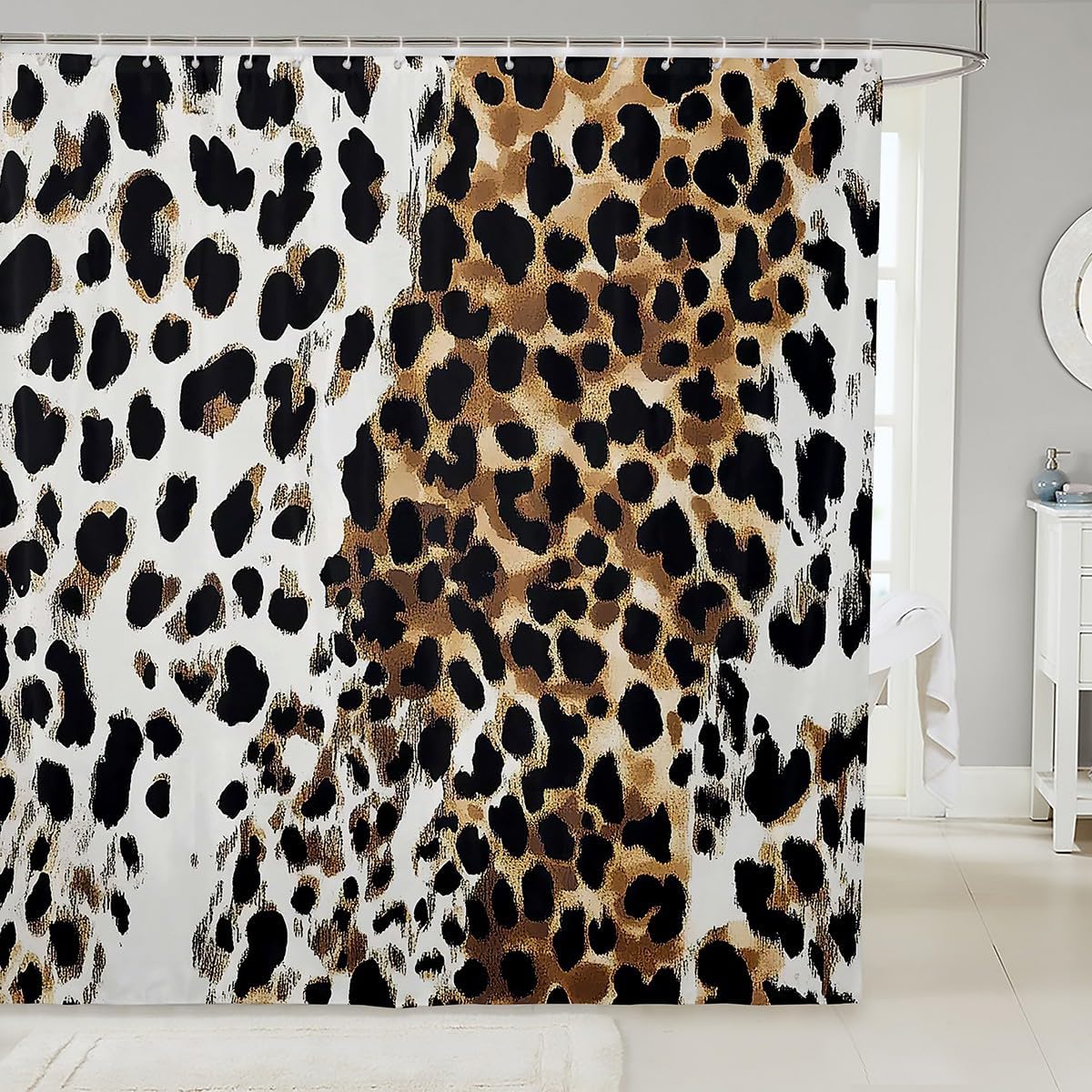 Leopard Print Shower Curtains for Boys Girls - Waterproof Fun