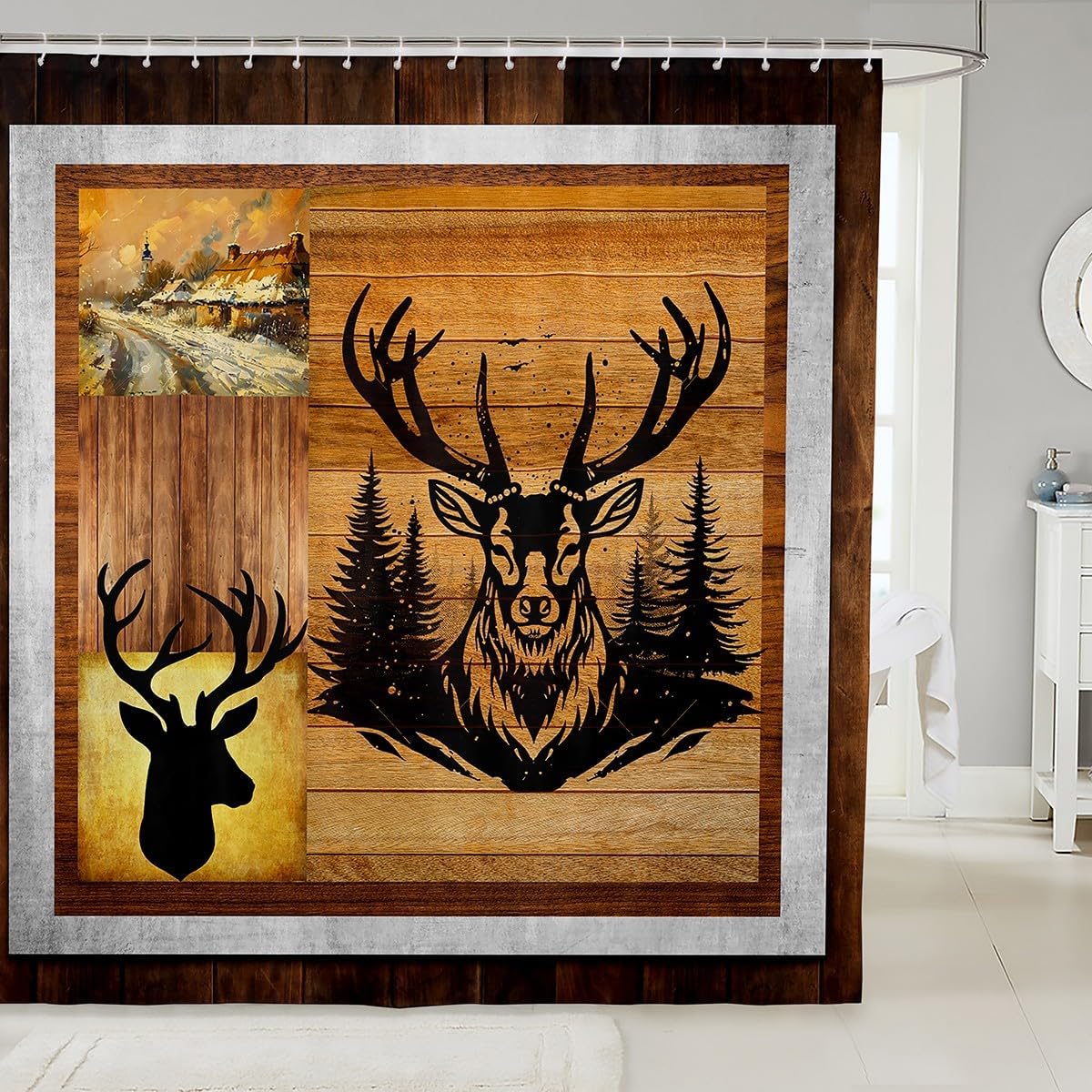 Deer Hunting Bathroom Shower Curtain
