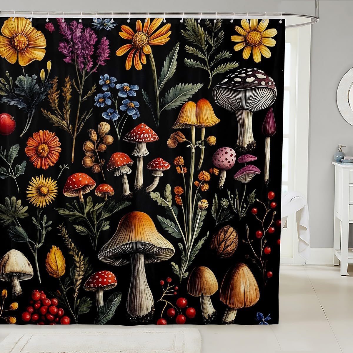 Feelyou - Cute mushroom shower curtain - Waterproof and fun for kids