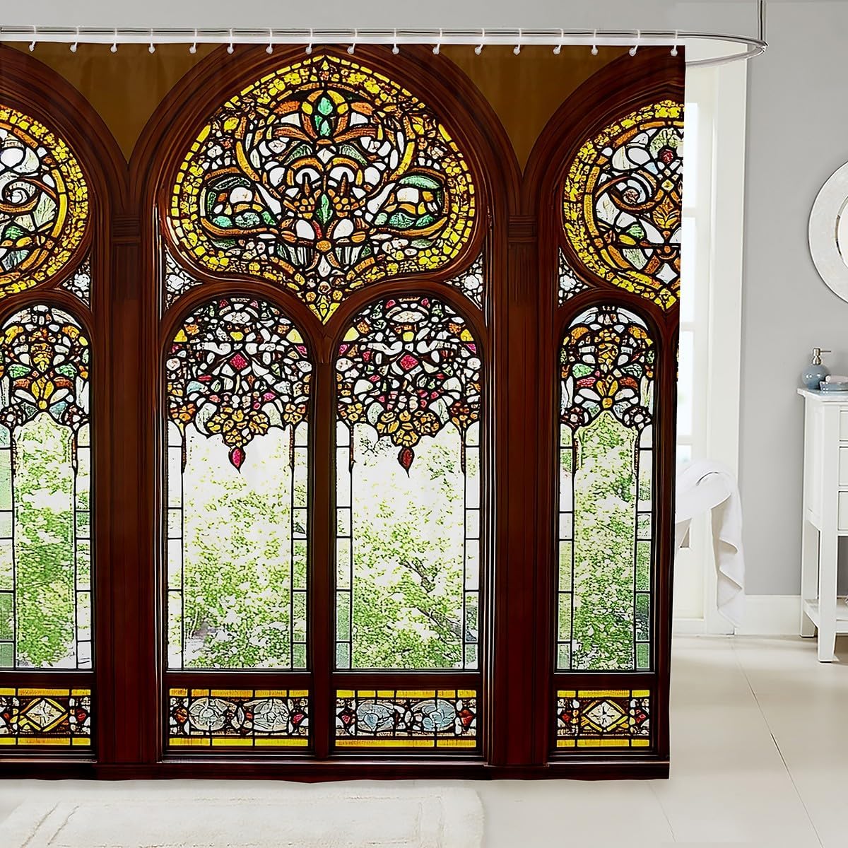 Feelyou Door Print Shower Curtain 72inx72in